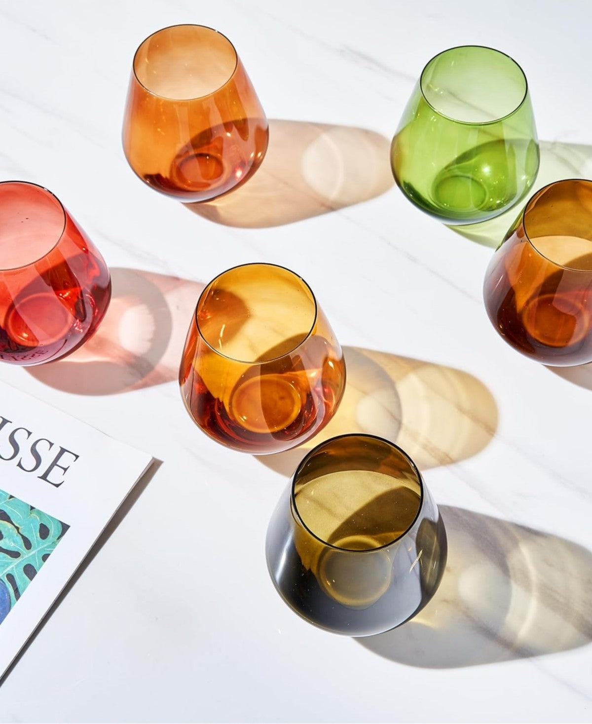 Spring & Summer Colored Wine Glasses Set of 6