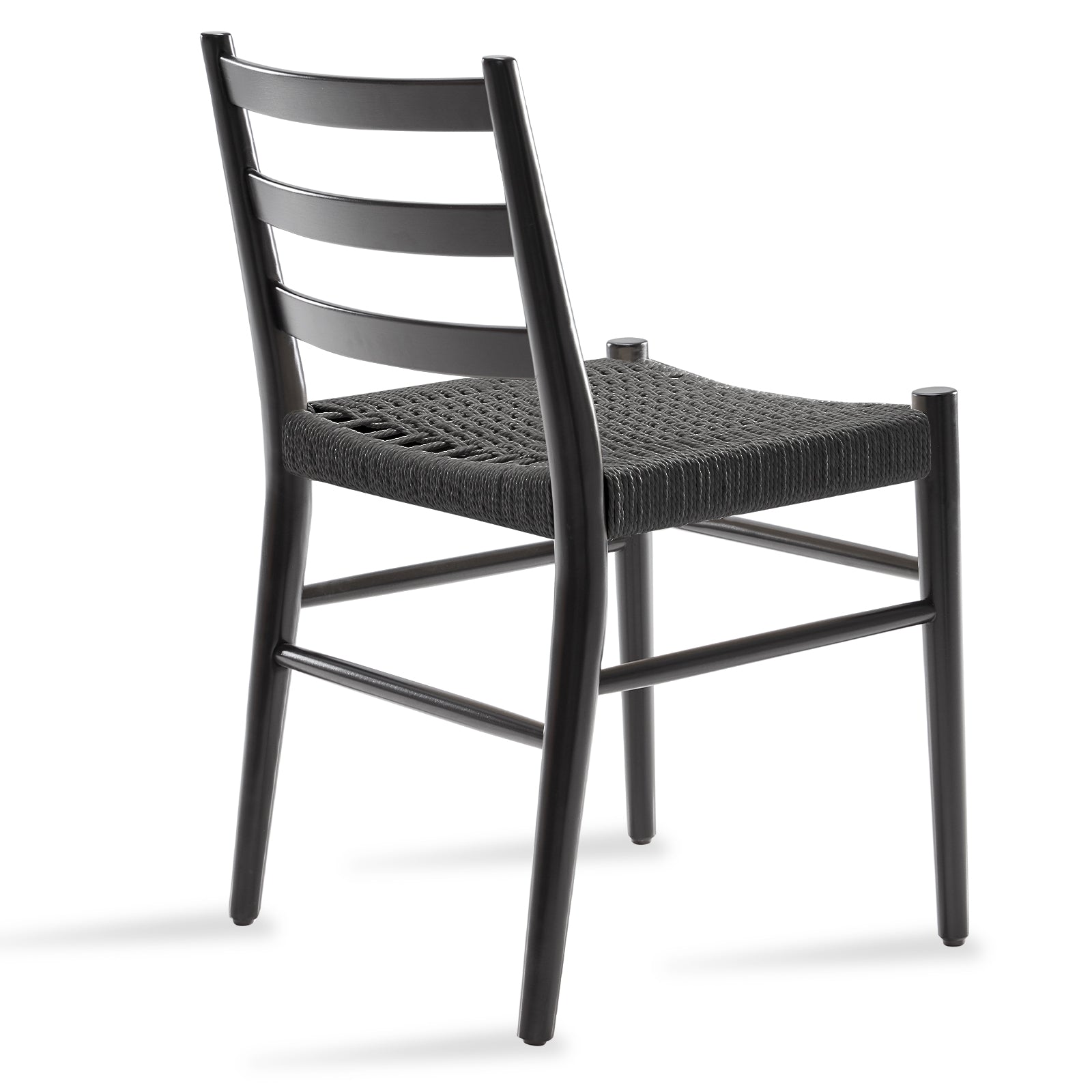 Modern Ladder-Back Woven Seat Dining Chairs, Set of 2