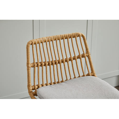 Swivel Counter Height Chair with Wicker Design and Footrest, Set of 2