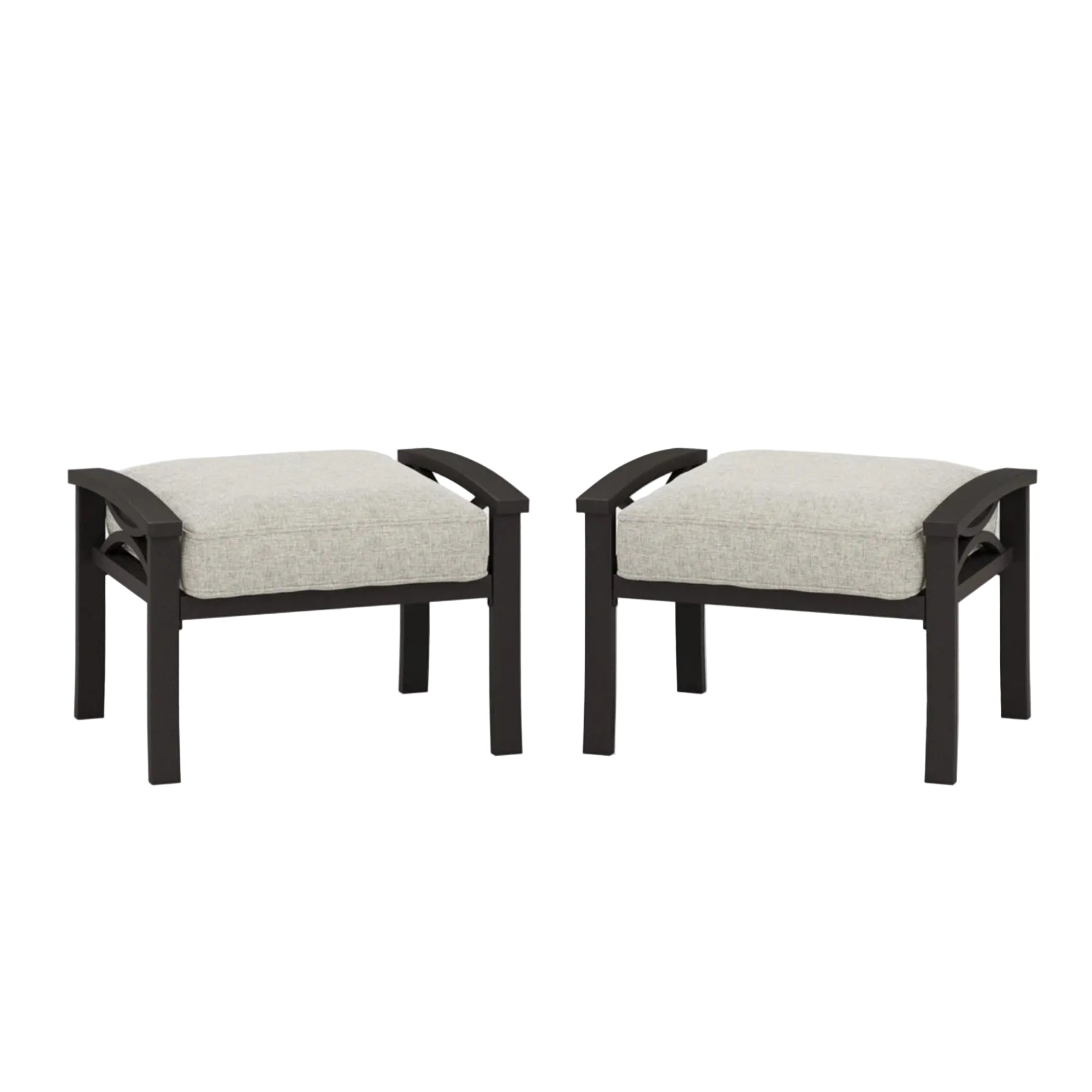 Marisol All-Weather 26" Metal Ottomans, Set of 2
