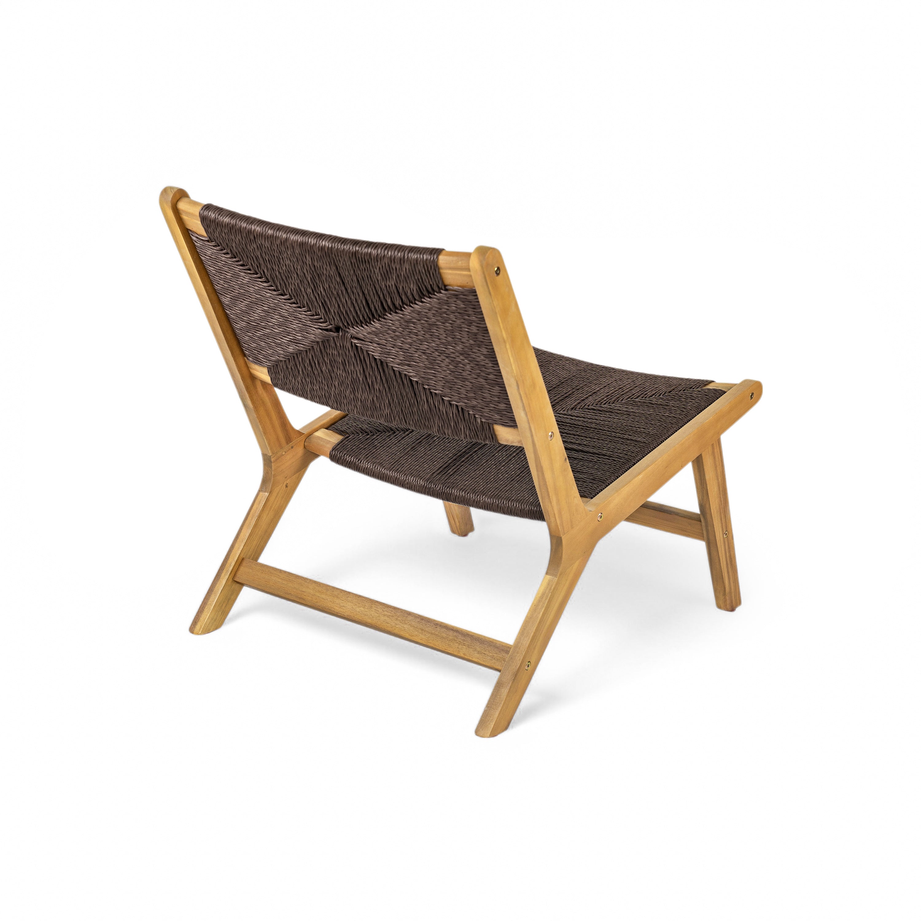 Catalina Acacia Wood Outdoor Armless Lounge Chair