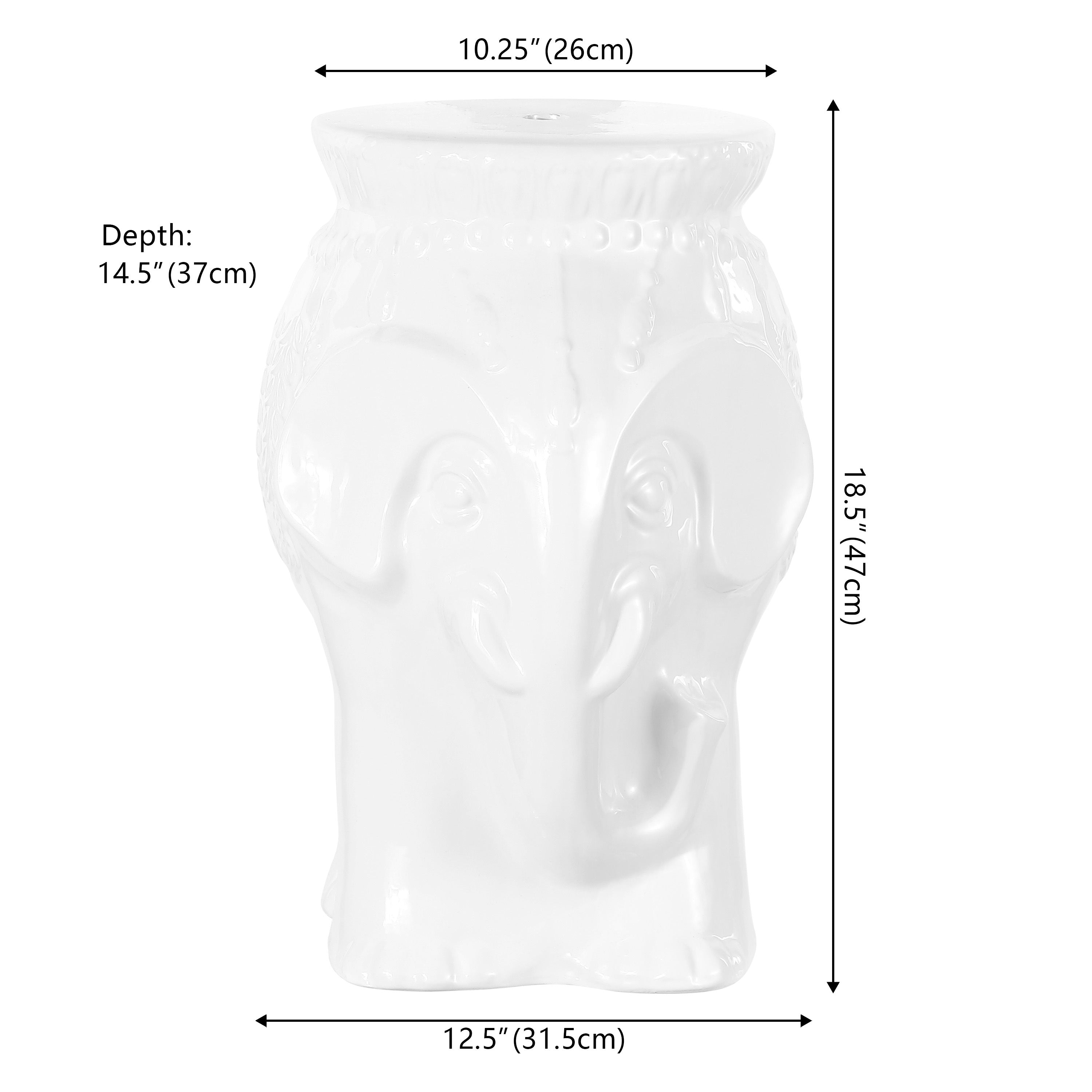 Orla Bohemian Elephant Ceramic Garden Stool
