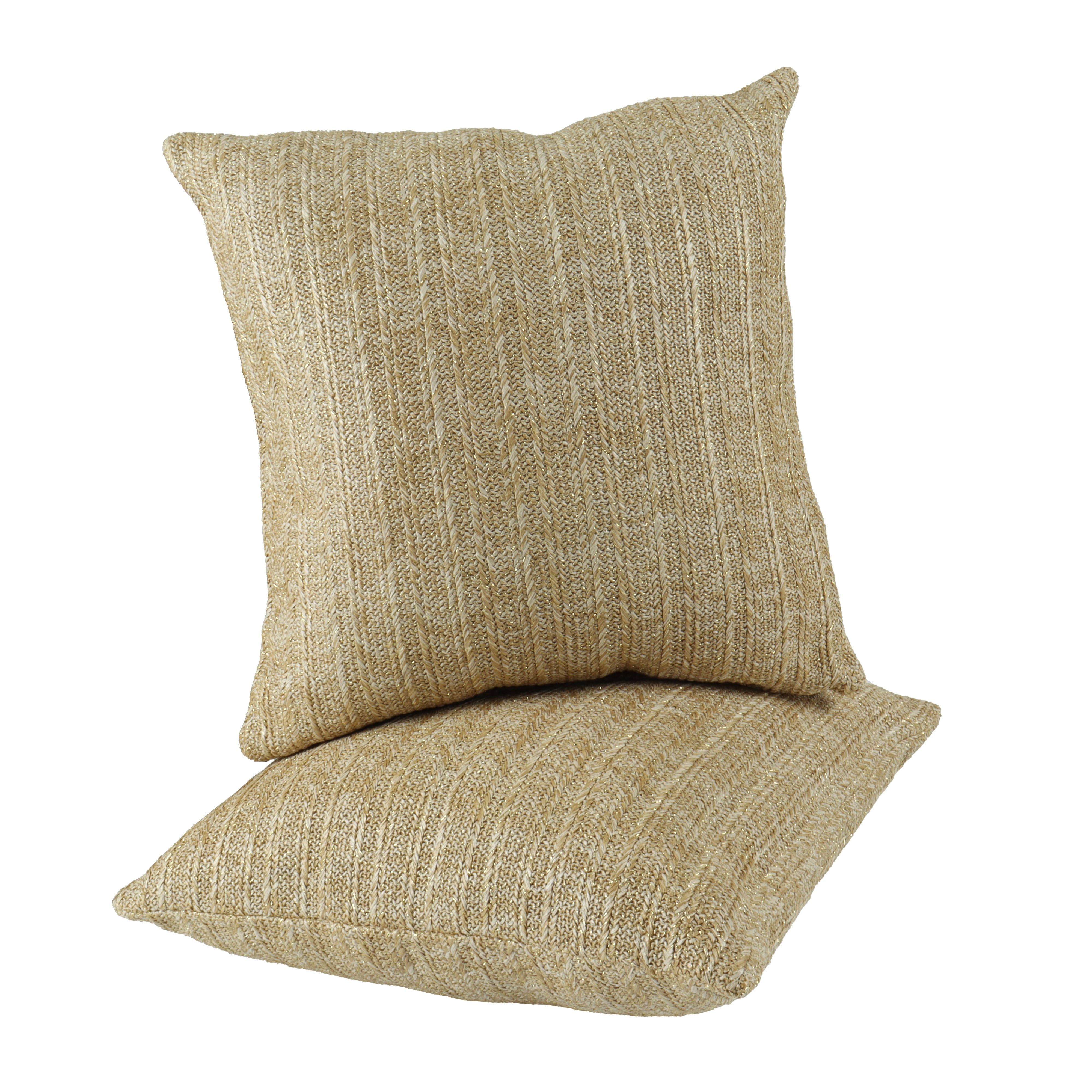 Natural Woven Outdoor Square Pillows, Set of 2