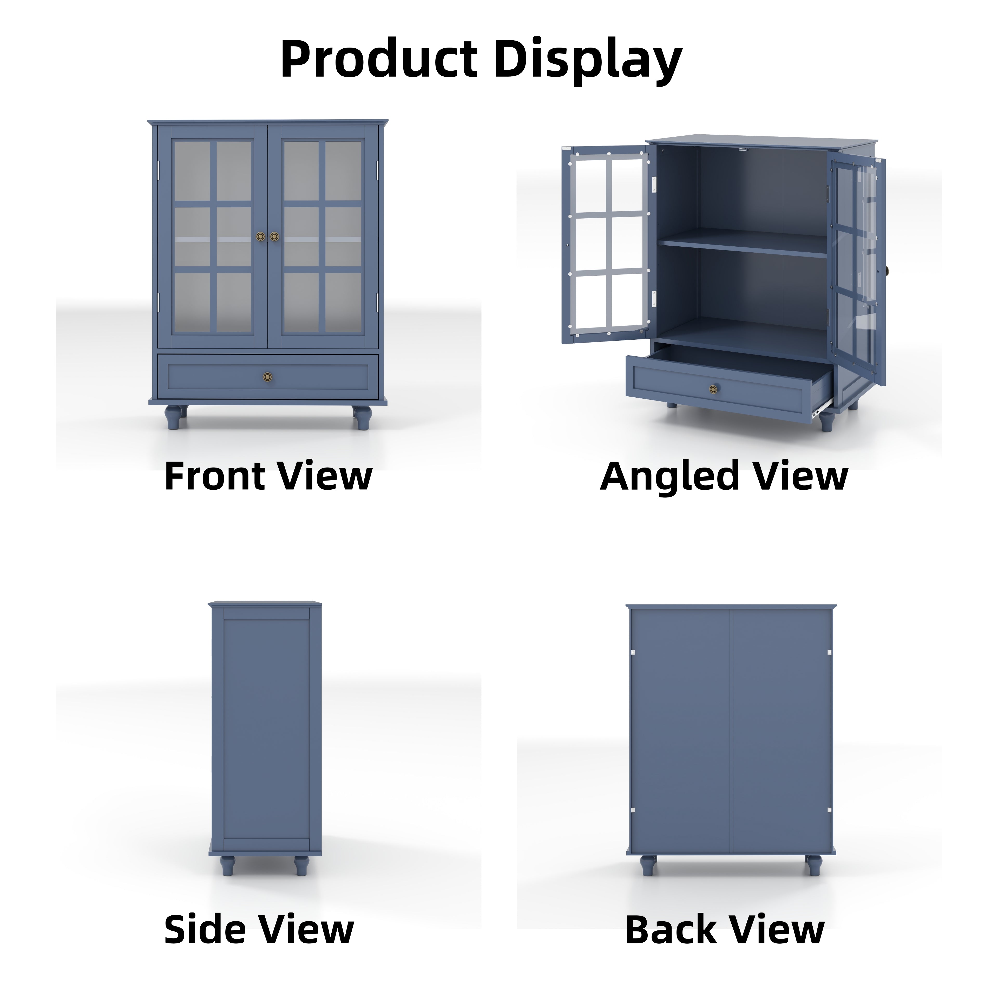 Double Glass Door Accent Cabinet