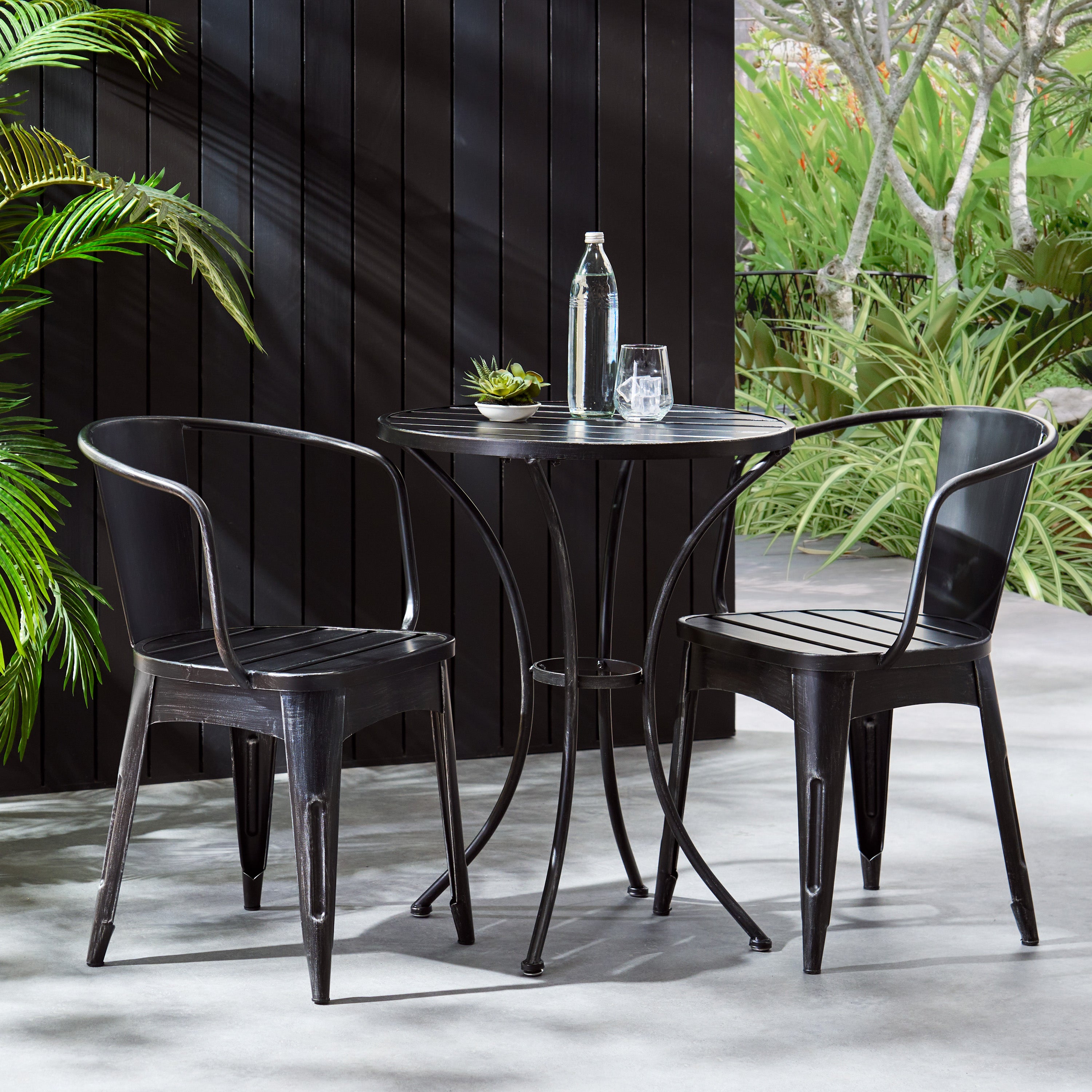 Colman 3-Piece Iron Bistro Set with Table and 2 Chairs