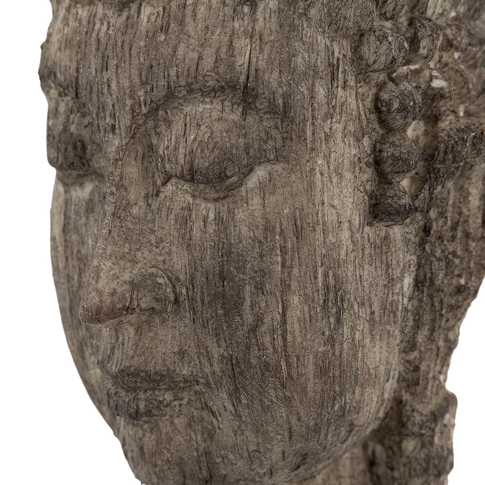 Meditating Buddha Head Sculpture, Large