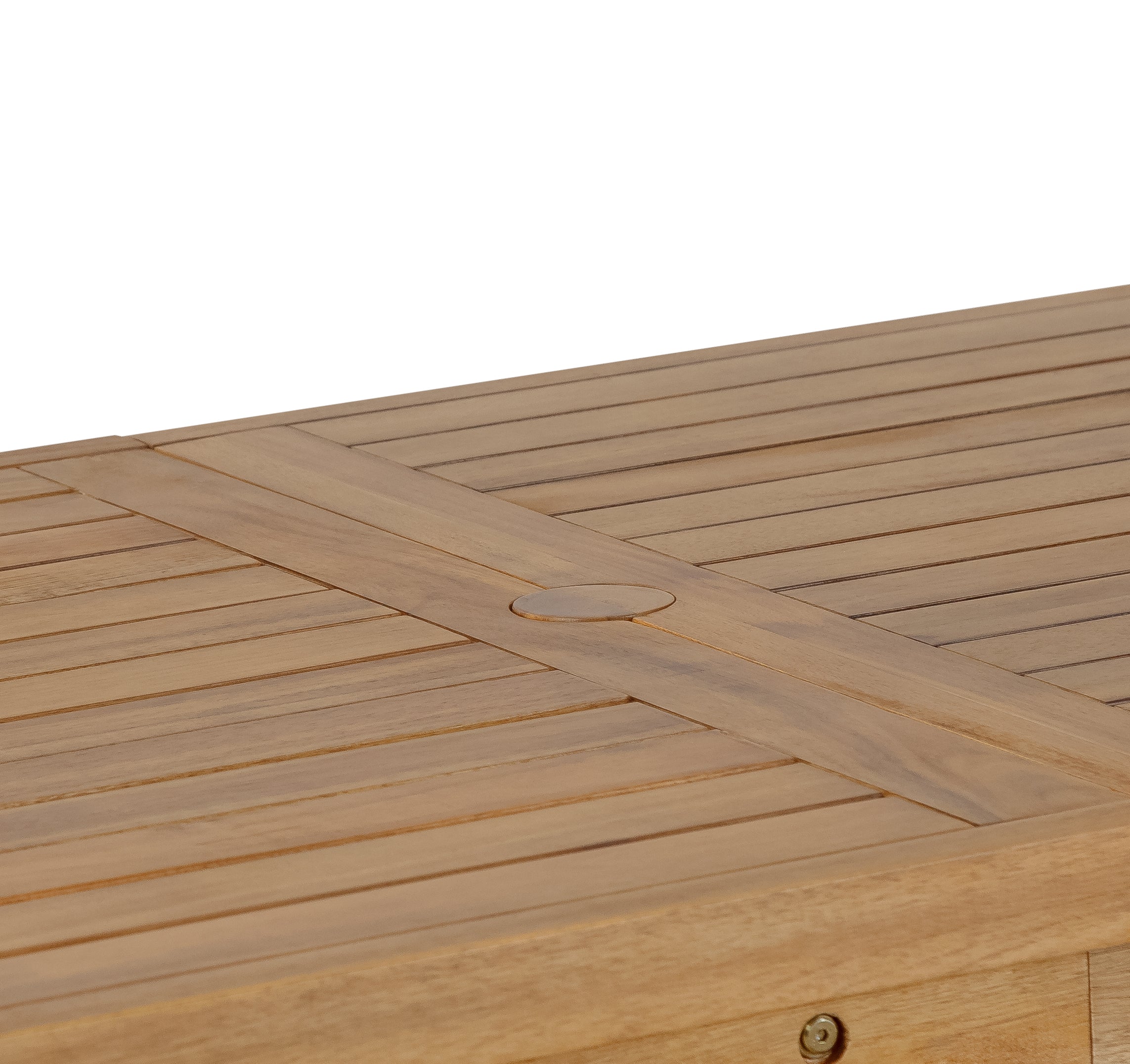 5-Piece Outdoor Acacia Wood Outdoor Dining Set, 59.06-Inch Rectangular Table with Umbrella Hole