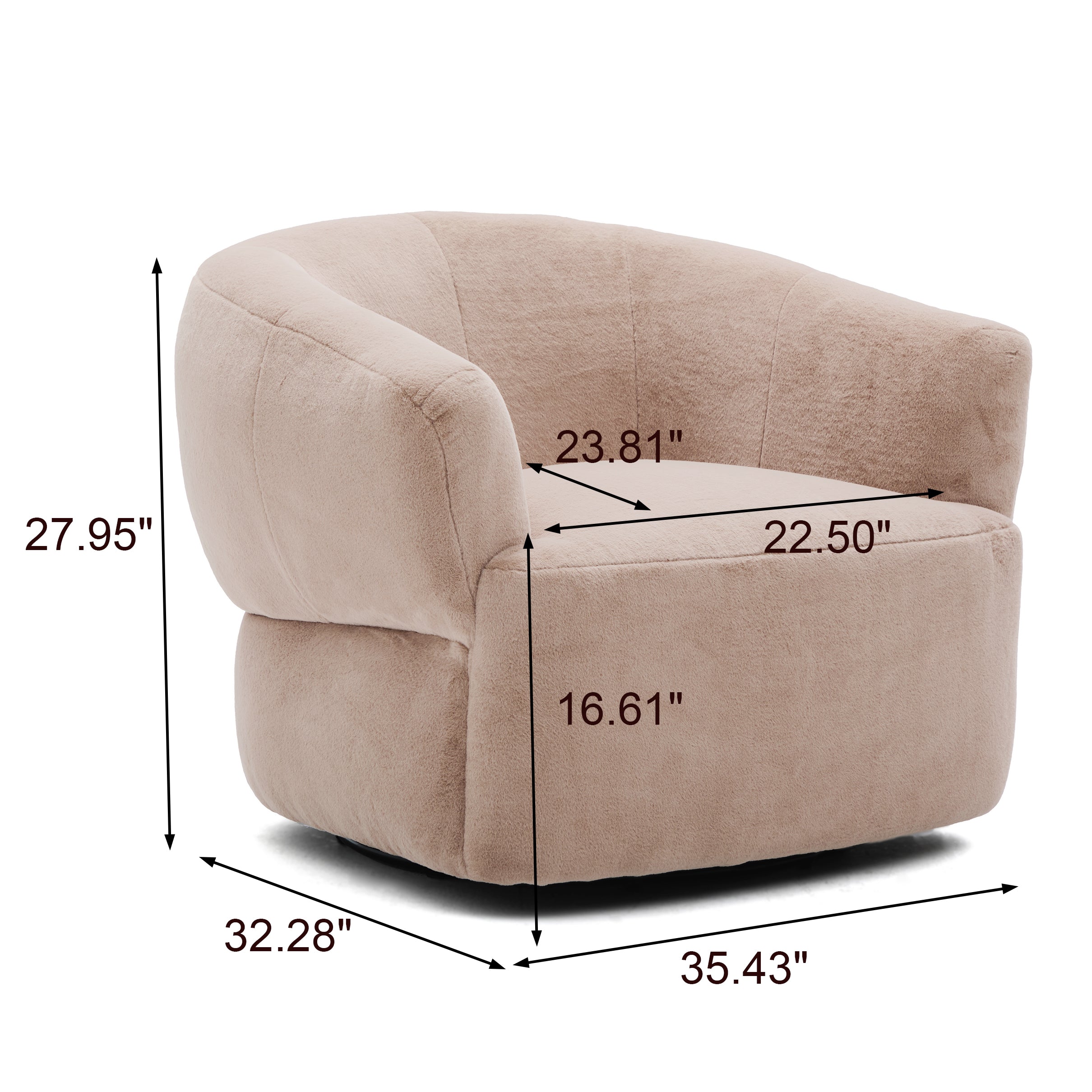Plush Swivel Club Chair