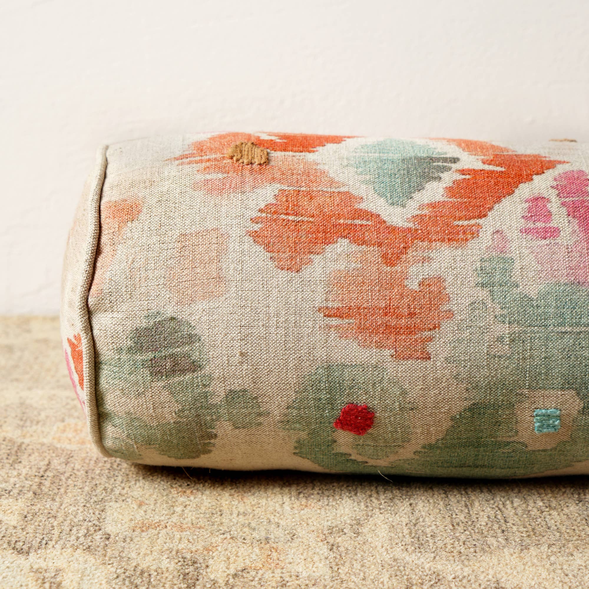 100% Cotton Printed Bolster Throw Pillow