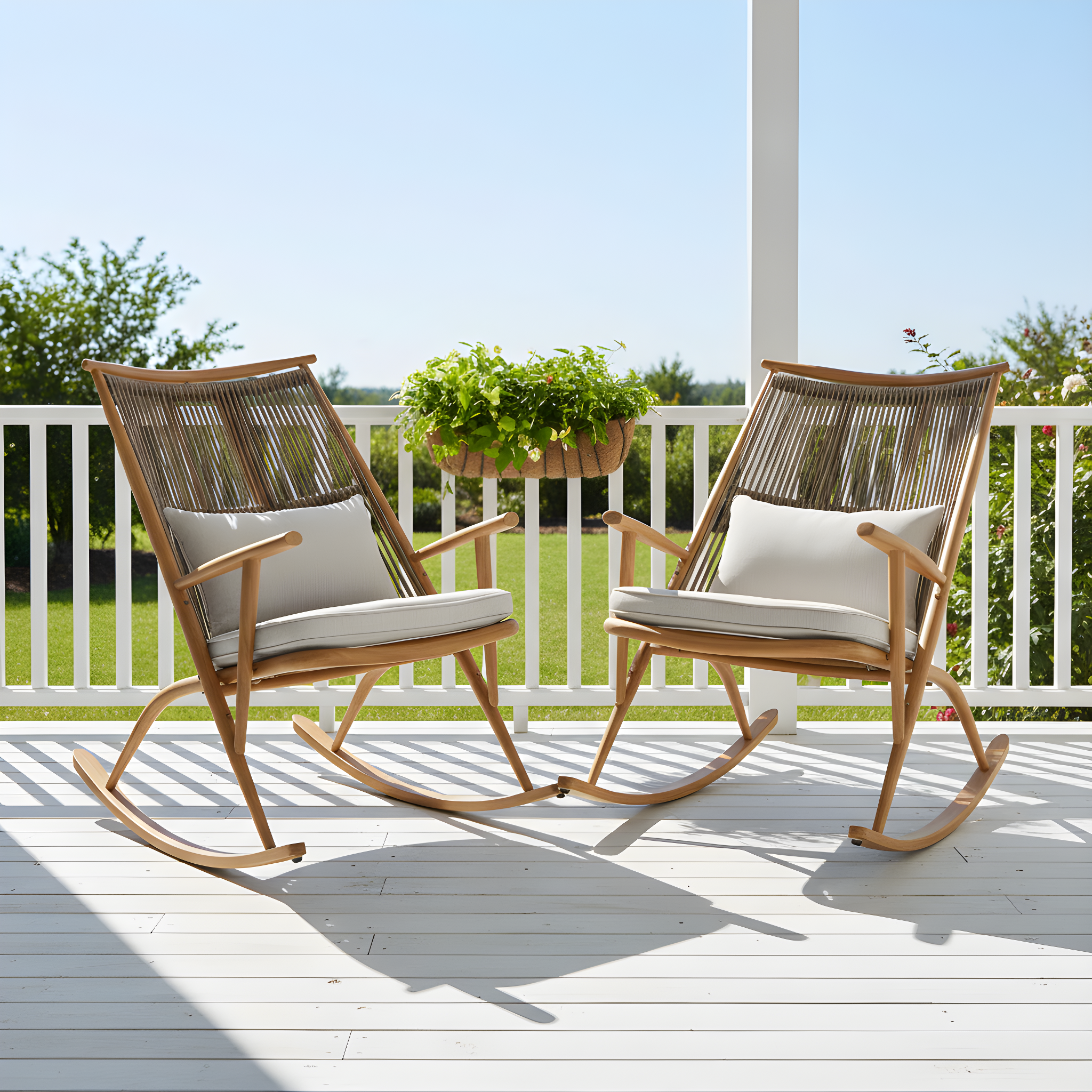 Modern Boho Outdoor Rocking Chair