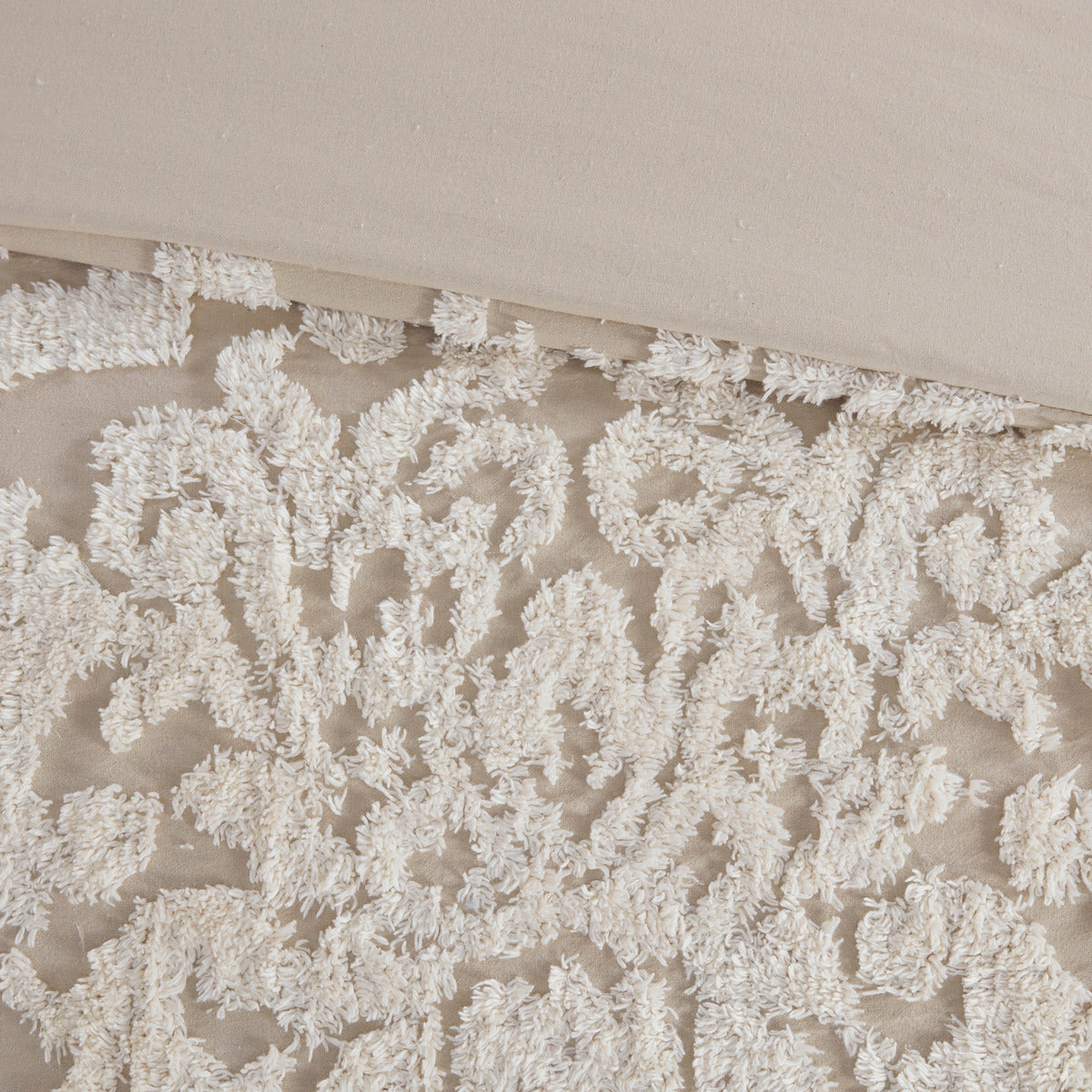 Viola 3-Piece Tufted Cotton Chenille Damask Comforter Set