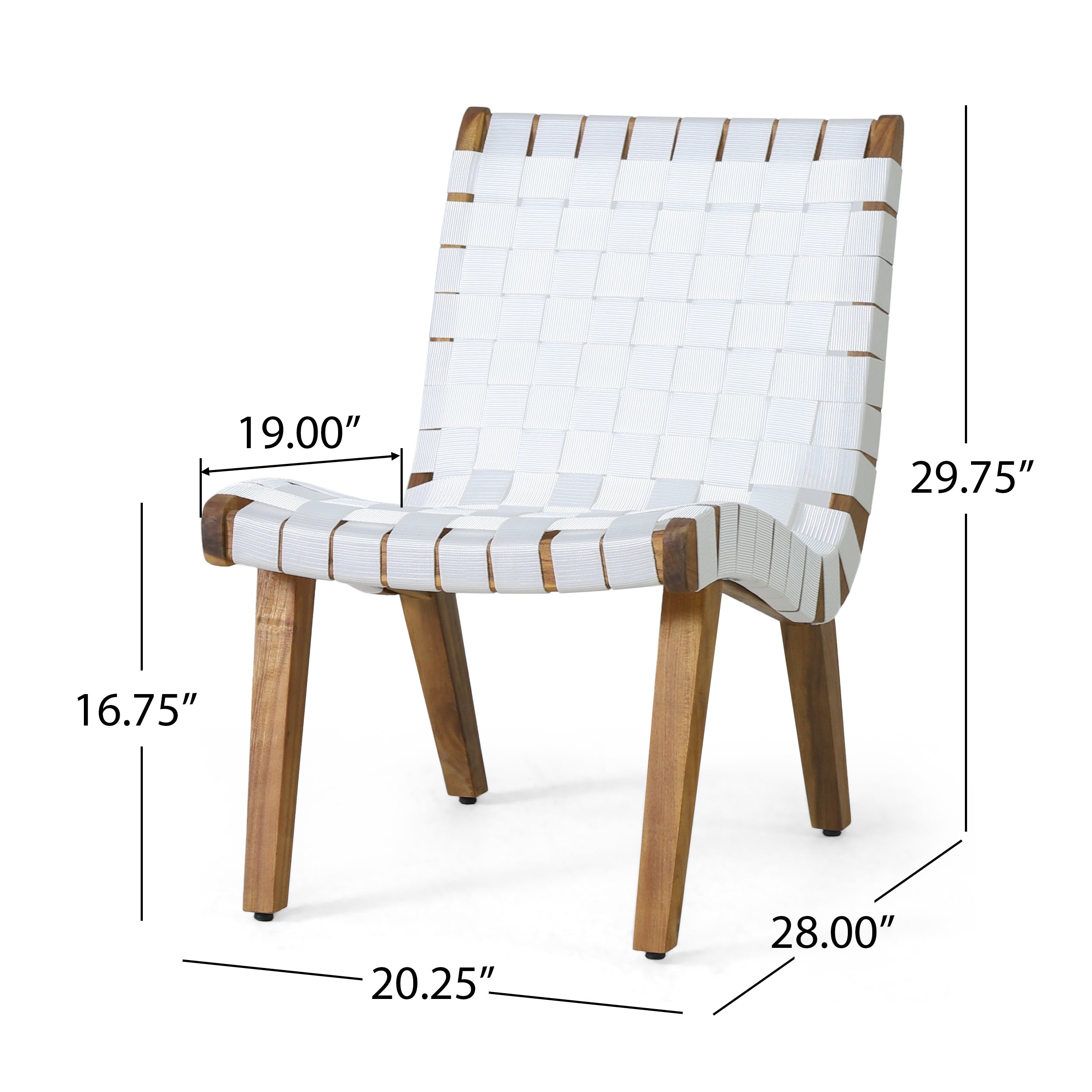 Rhythmus 3-Piece Outdoor Chat Set with 2 Curved Chairs Design and Slatted Table Top