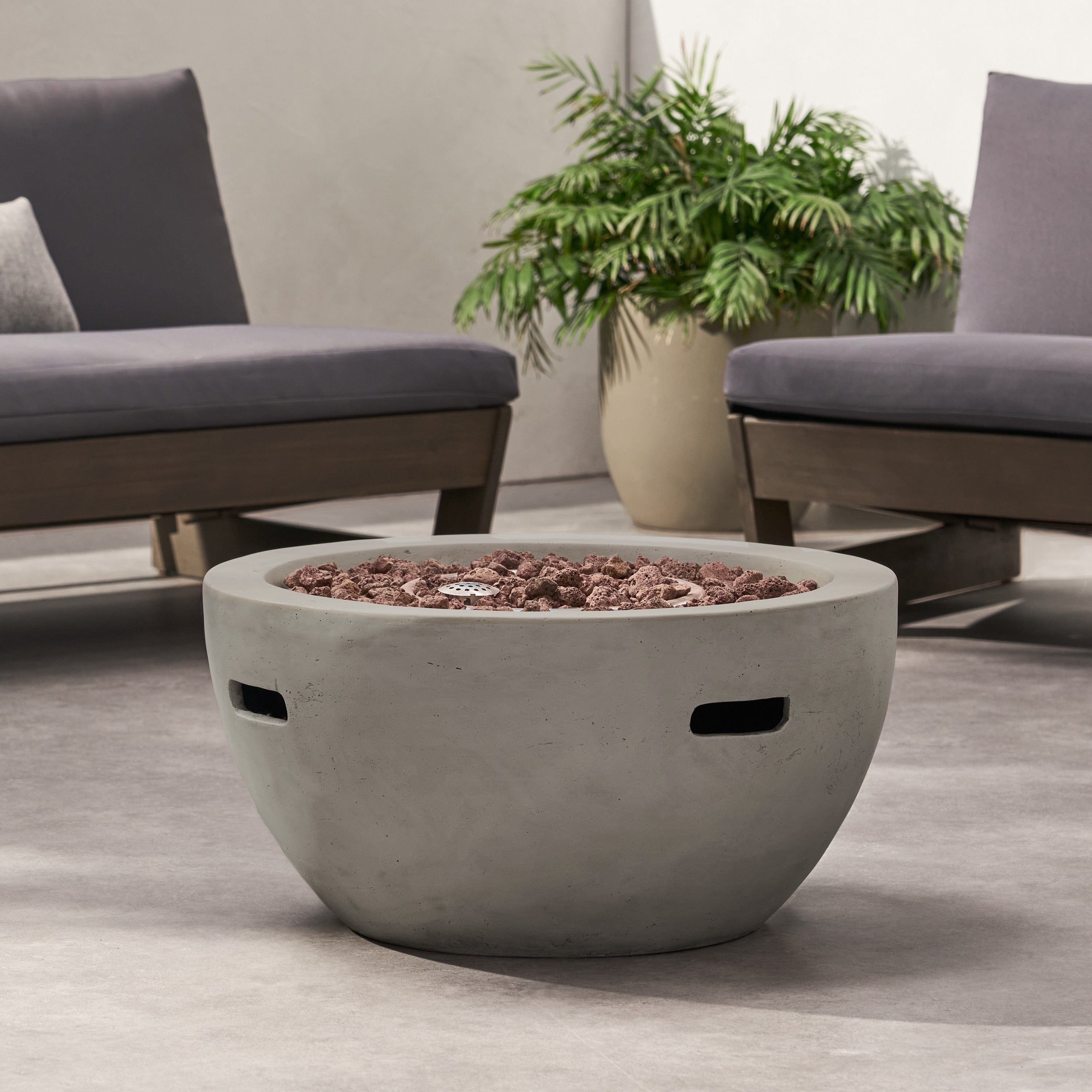 27" Bowl Shaped Propane Fire Pit, Tank Cover Not Included