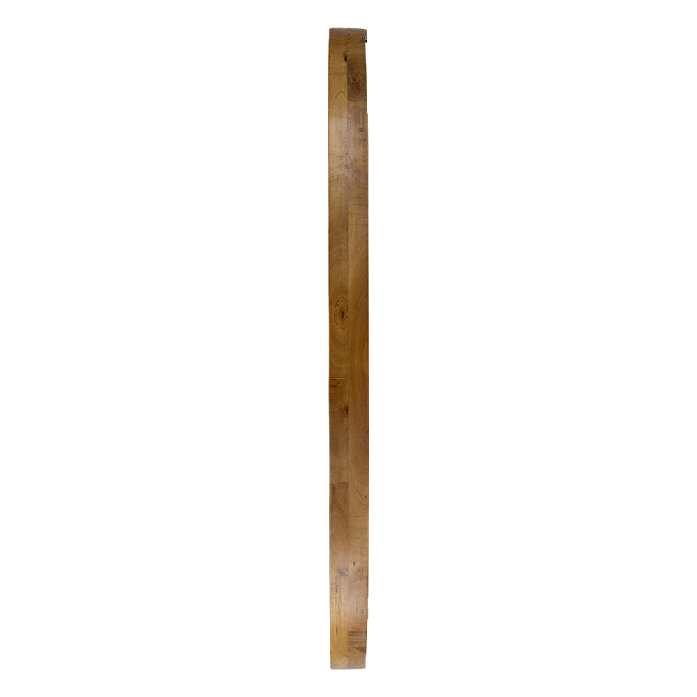 Oval Wall Mirror with Wood Frame