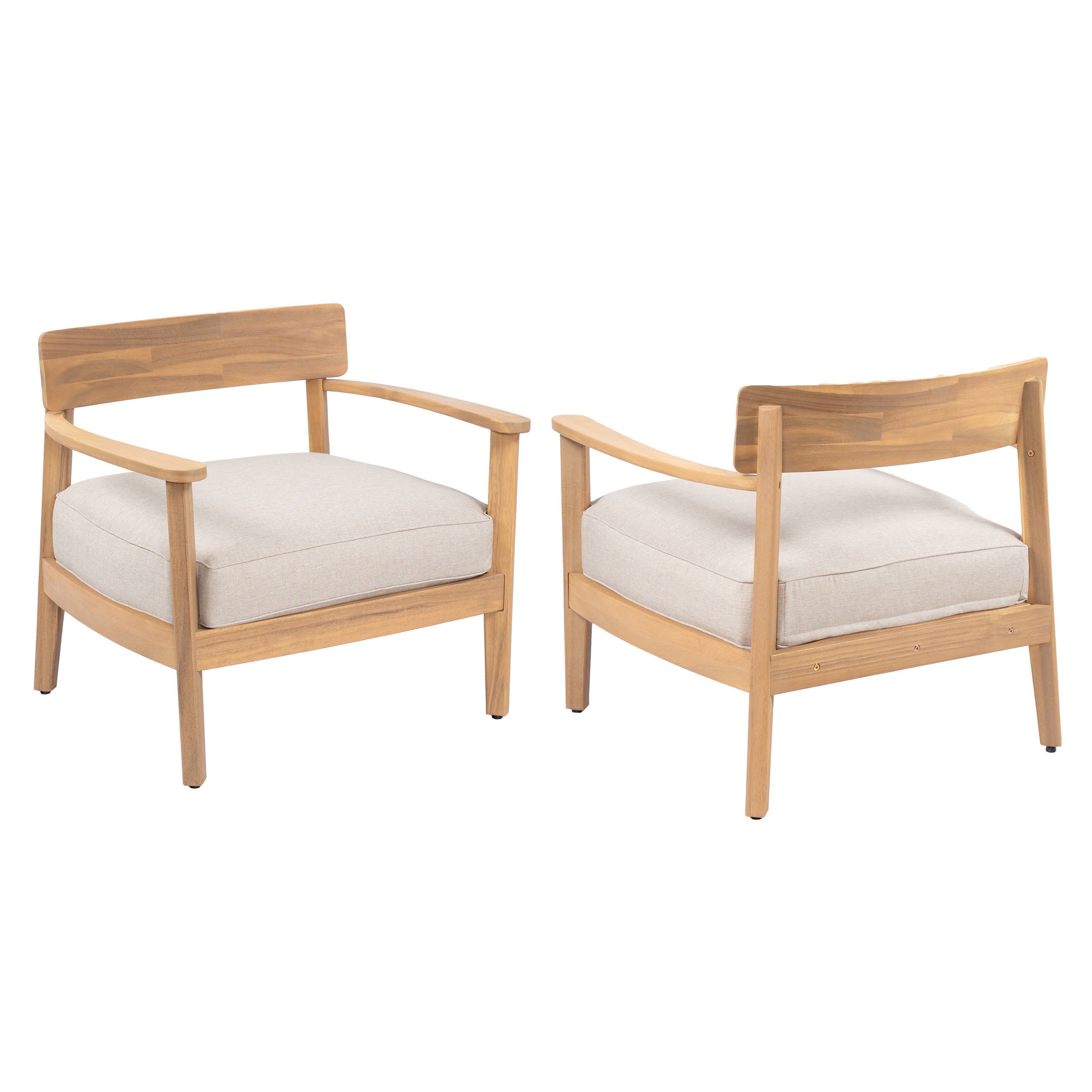 Mallorca Acacia Wood Club Chair With Seat Cushion