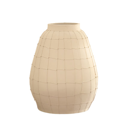 Terracotta Round Bouquet Vase with Wireframe