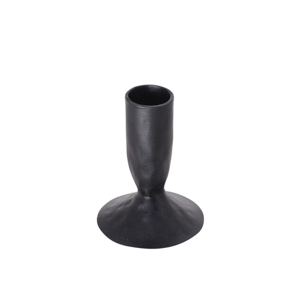 Iron Candleholders in Black, Set of 3