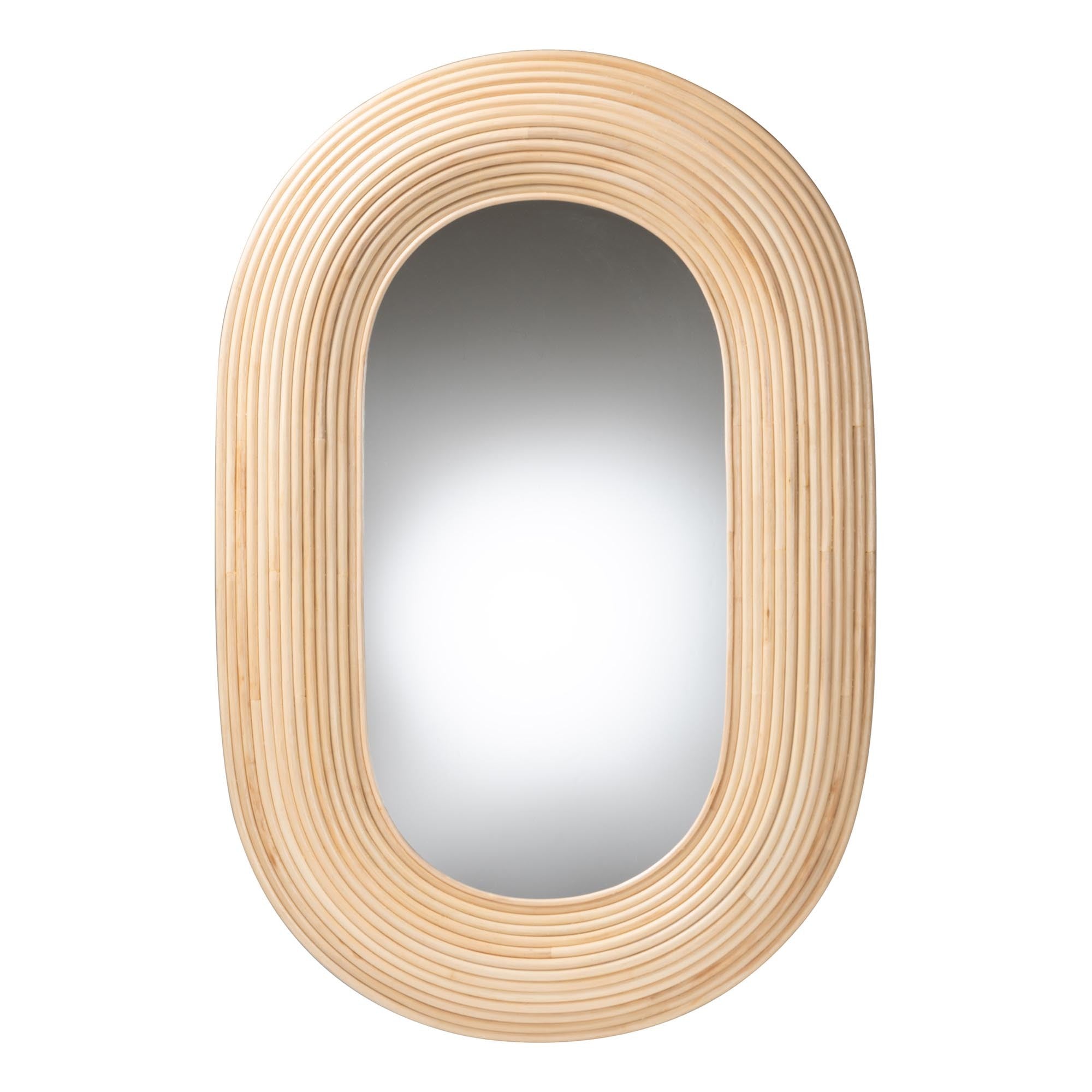 Shelby Rattan Oval Accent Wall Mirror