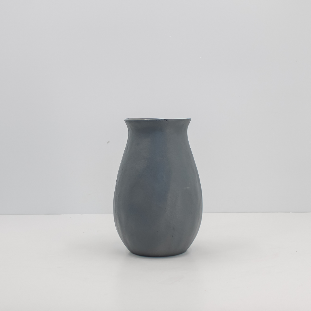 Aluminum Vase in Grey, 10.5 in
