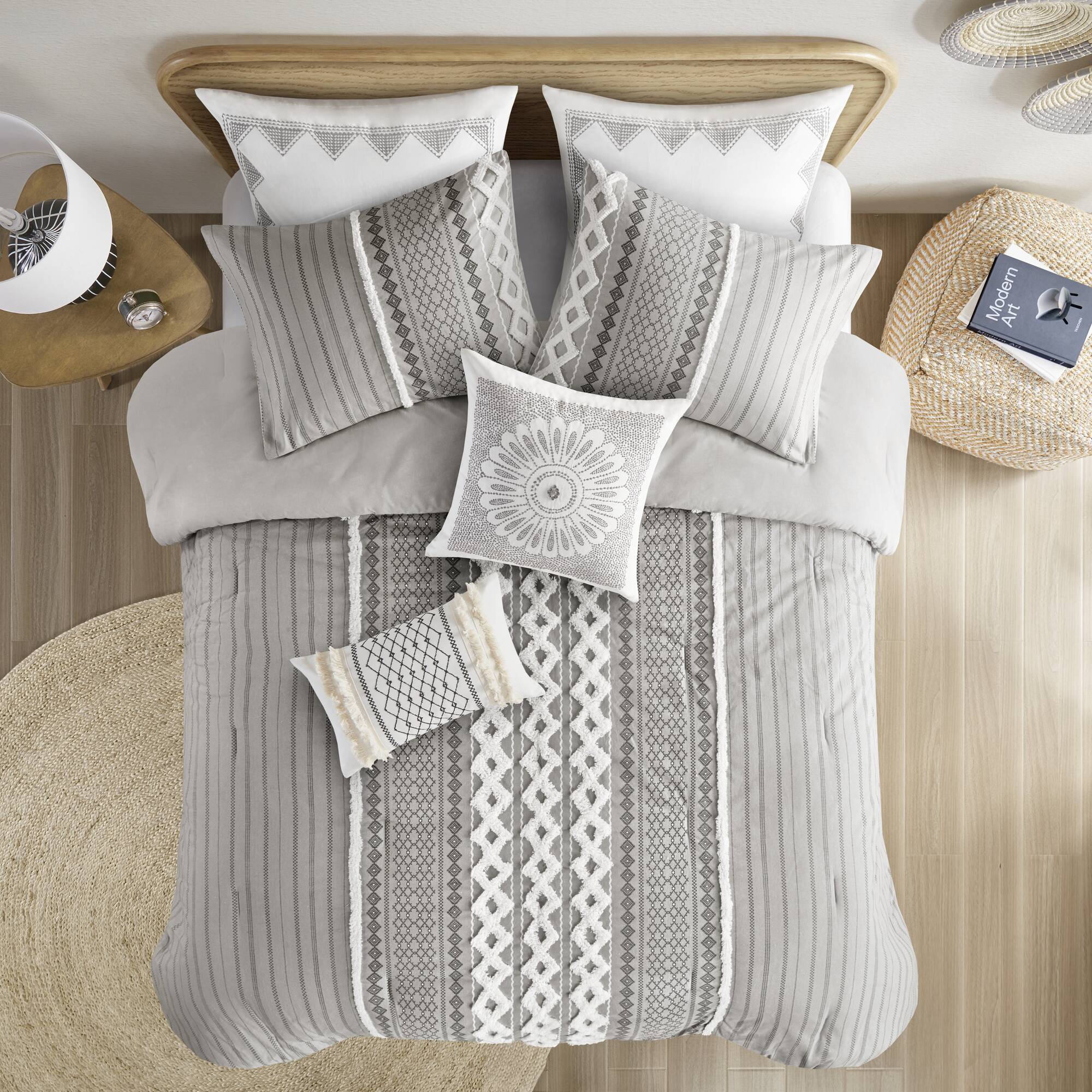 Imani Cotton Printed Comforter Set with Chenille