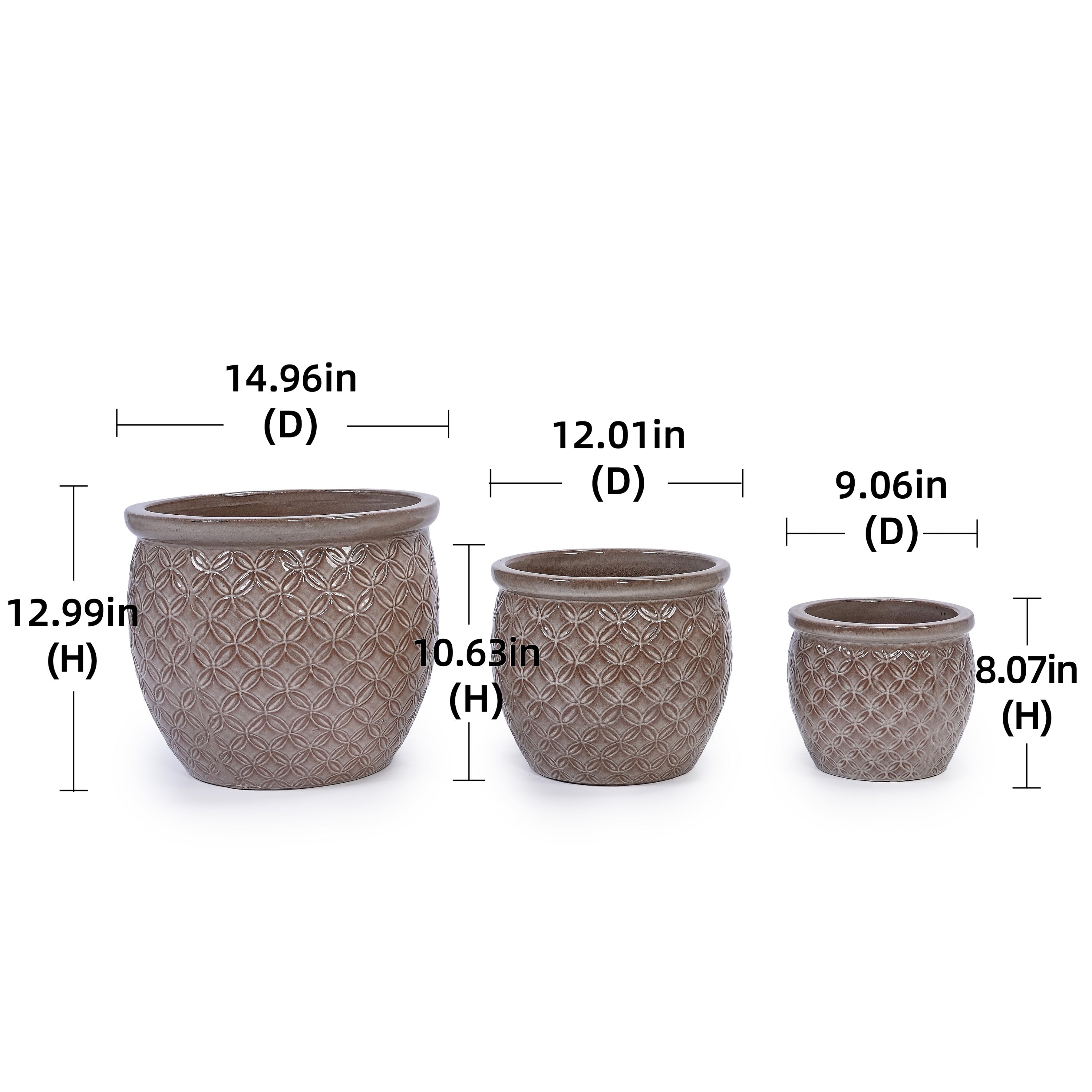 Sonora Handmade Ceramic Flower Pot, Set of 3