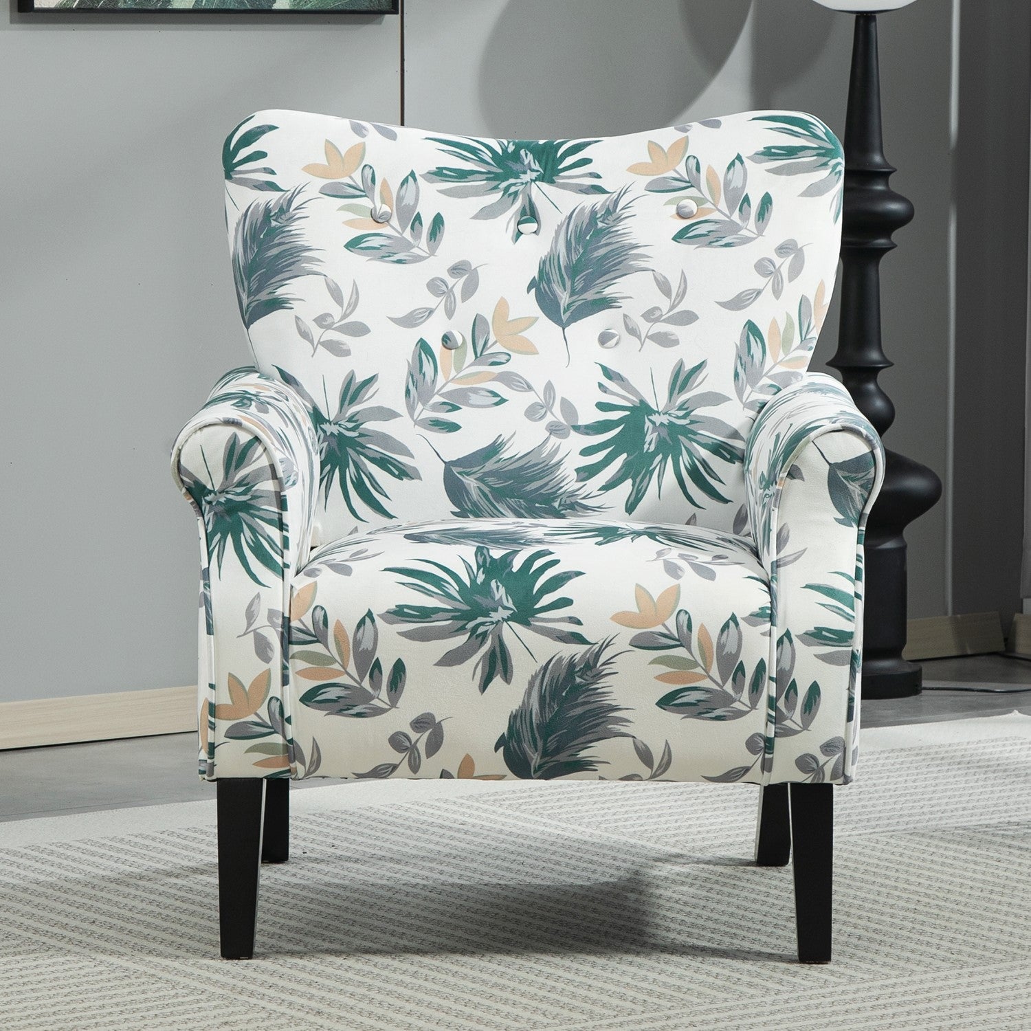 Mid-Century Modern Wingback Accent Chair