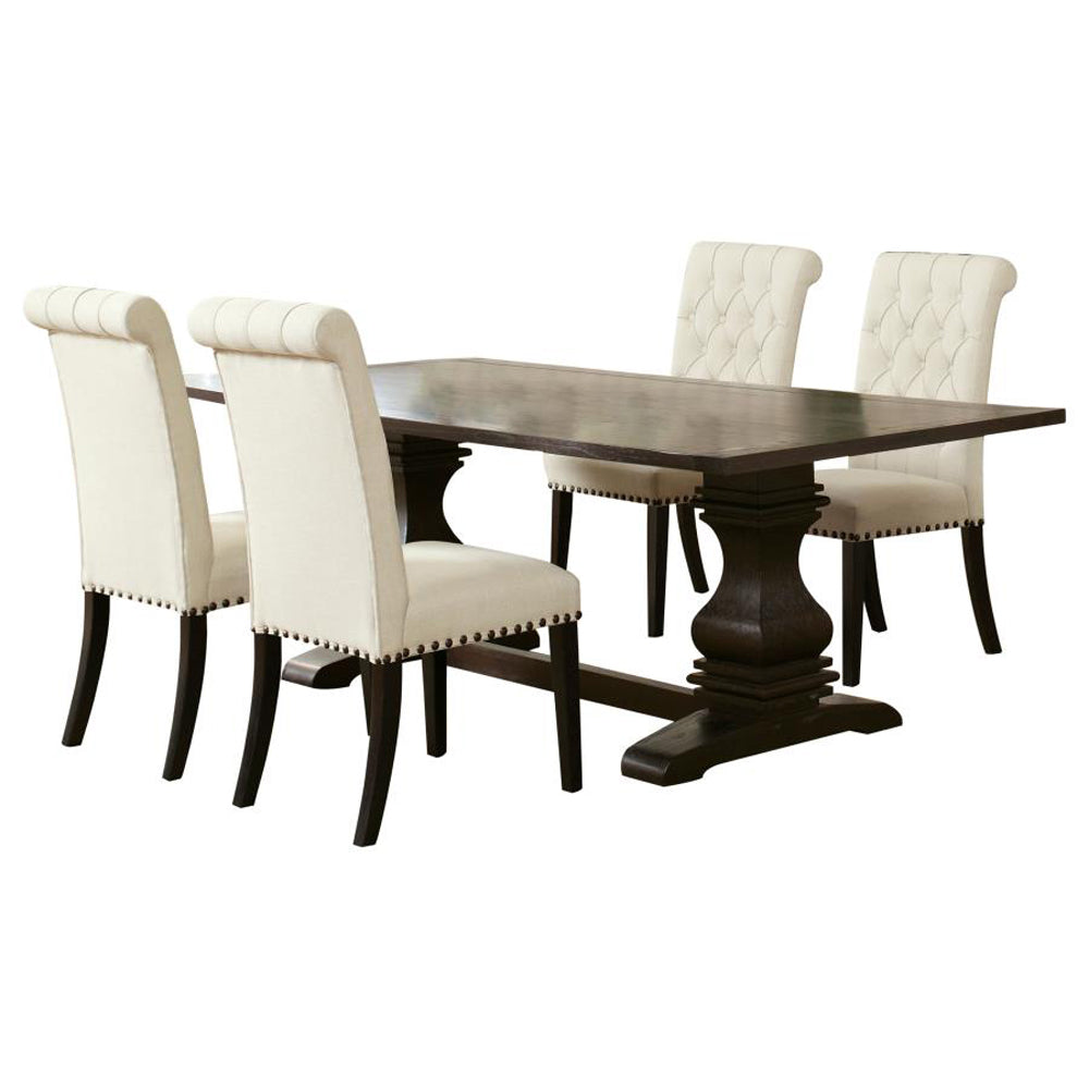 Sonja Cream Dining Set with Tufted Upholstered Dining Chairs