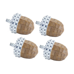 White-Washed-Acorn-Décor-with-Wood-Grain-Design-(set-of-4)-Brown-decorative