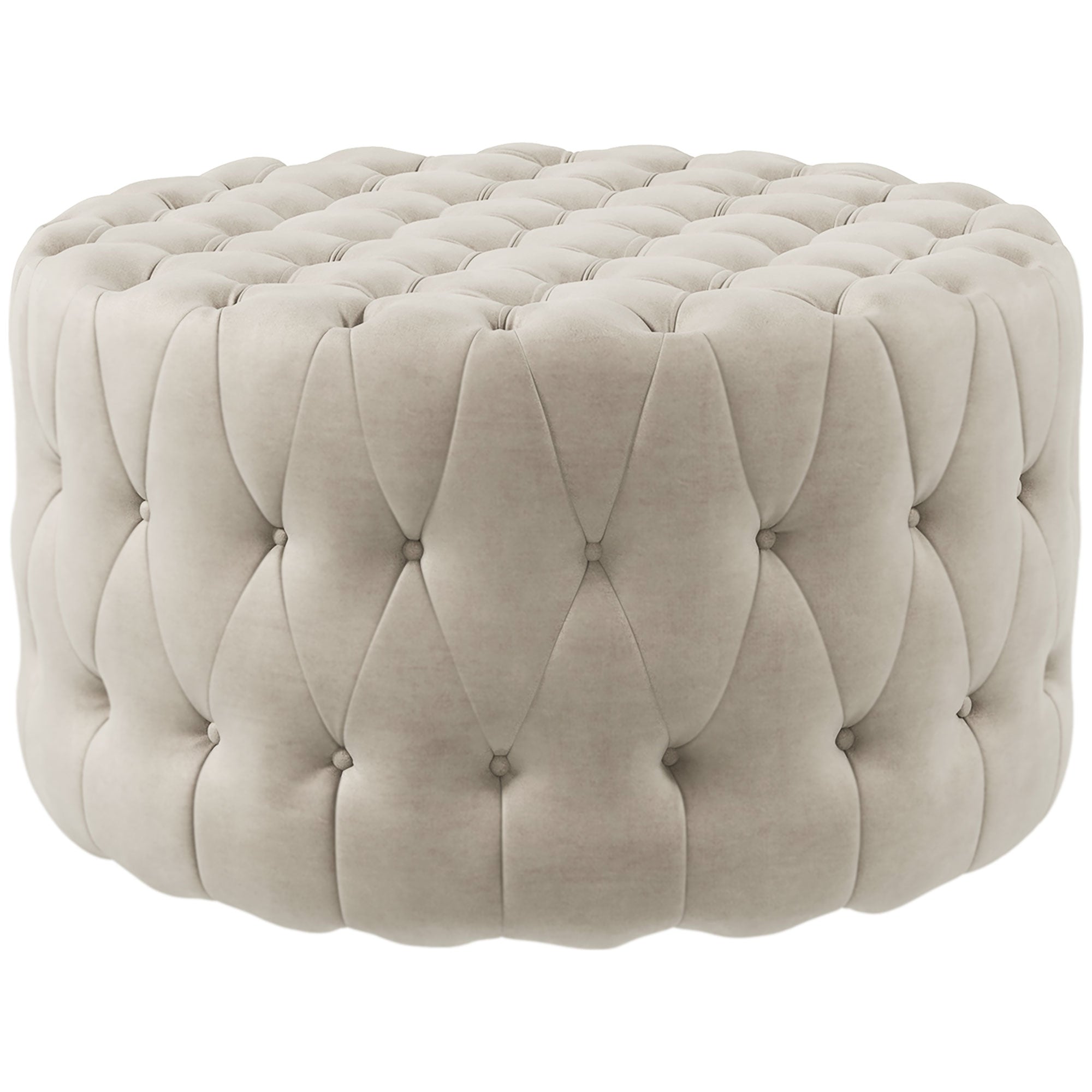 Velvet-feel Round Ottoman