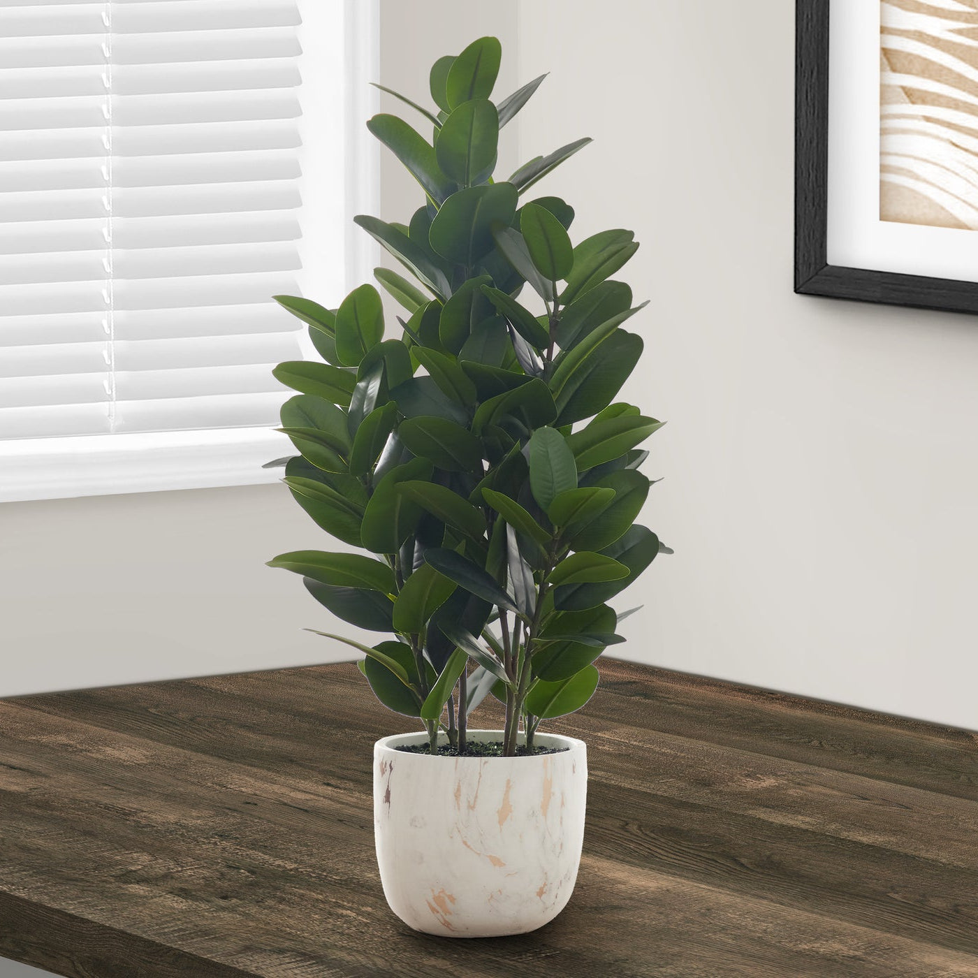 31" Tall Artificial Plant Garcinia Tree with White Pot