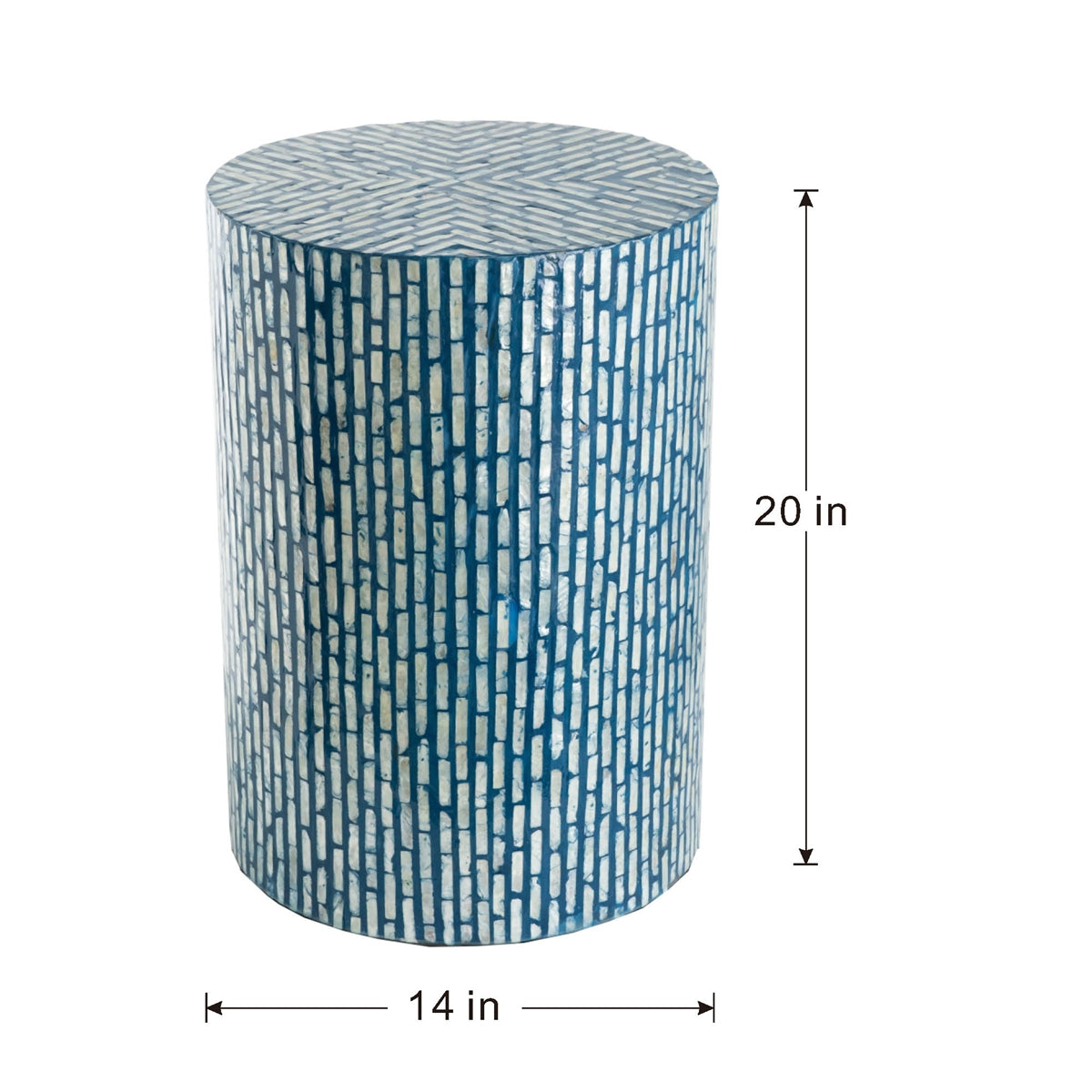 Blue Capiz Accent Stool/Table