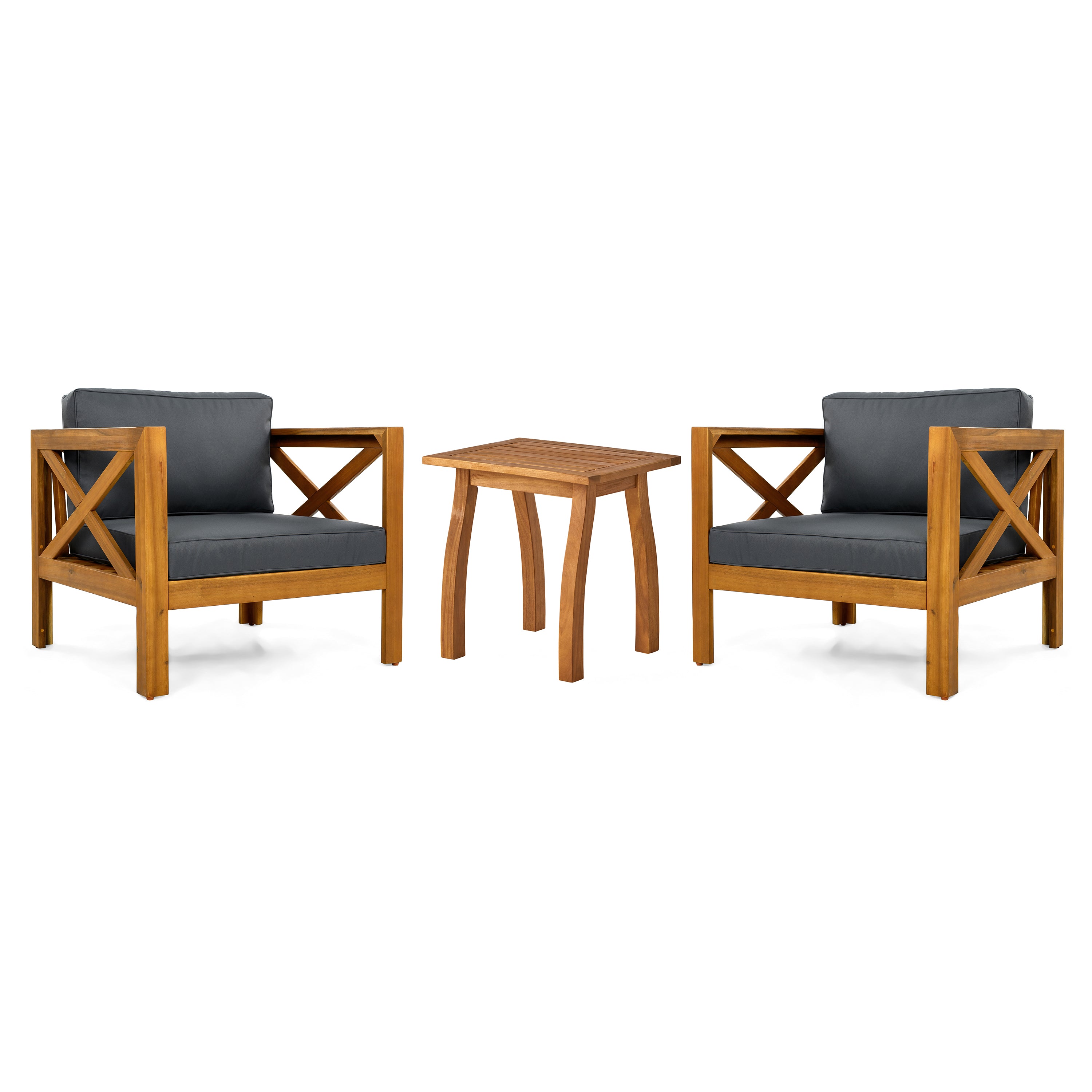 Brava Outdoor 3-Piece Patio Conversation Set