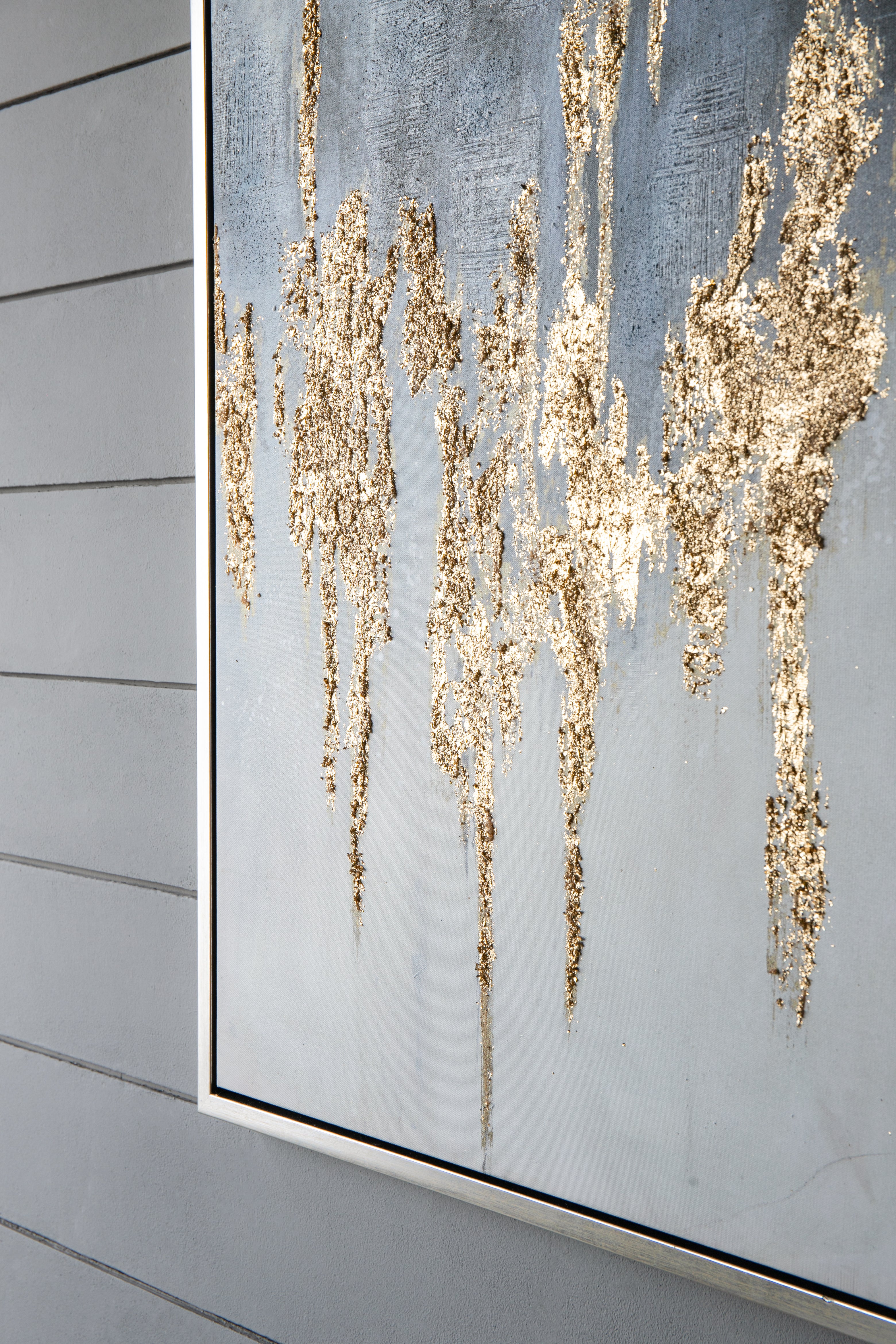 39.5" x 39.5" Wall Art with Striking Gold Accents