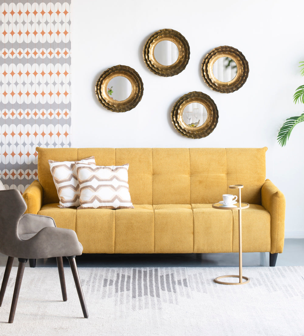 16" Round Wall Mirror with Metal Frame