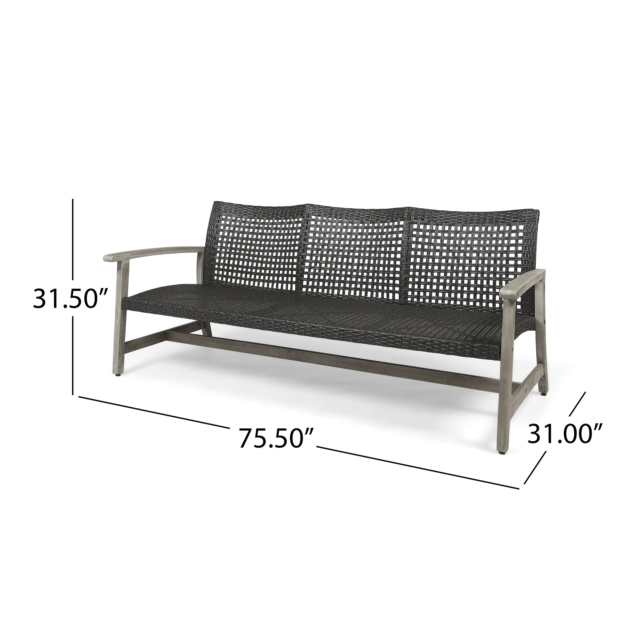 Hampton Outdoor Rattan 3 Seater Sofa