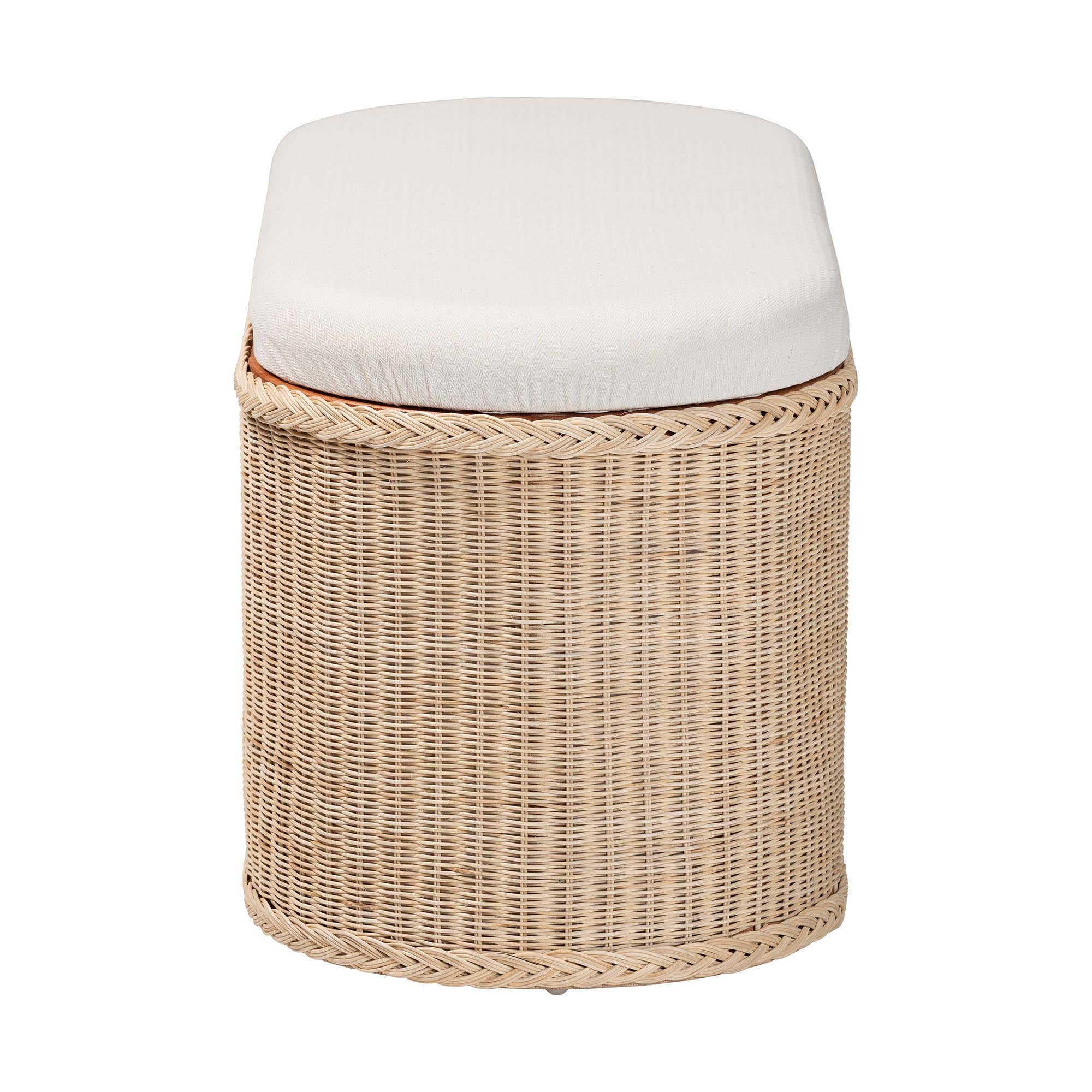 Barid Braided Natural Rattan Storage Bench