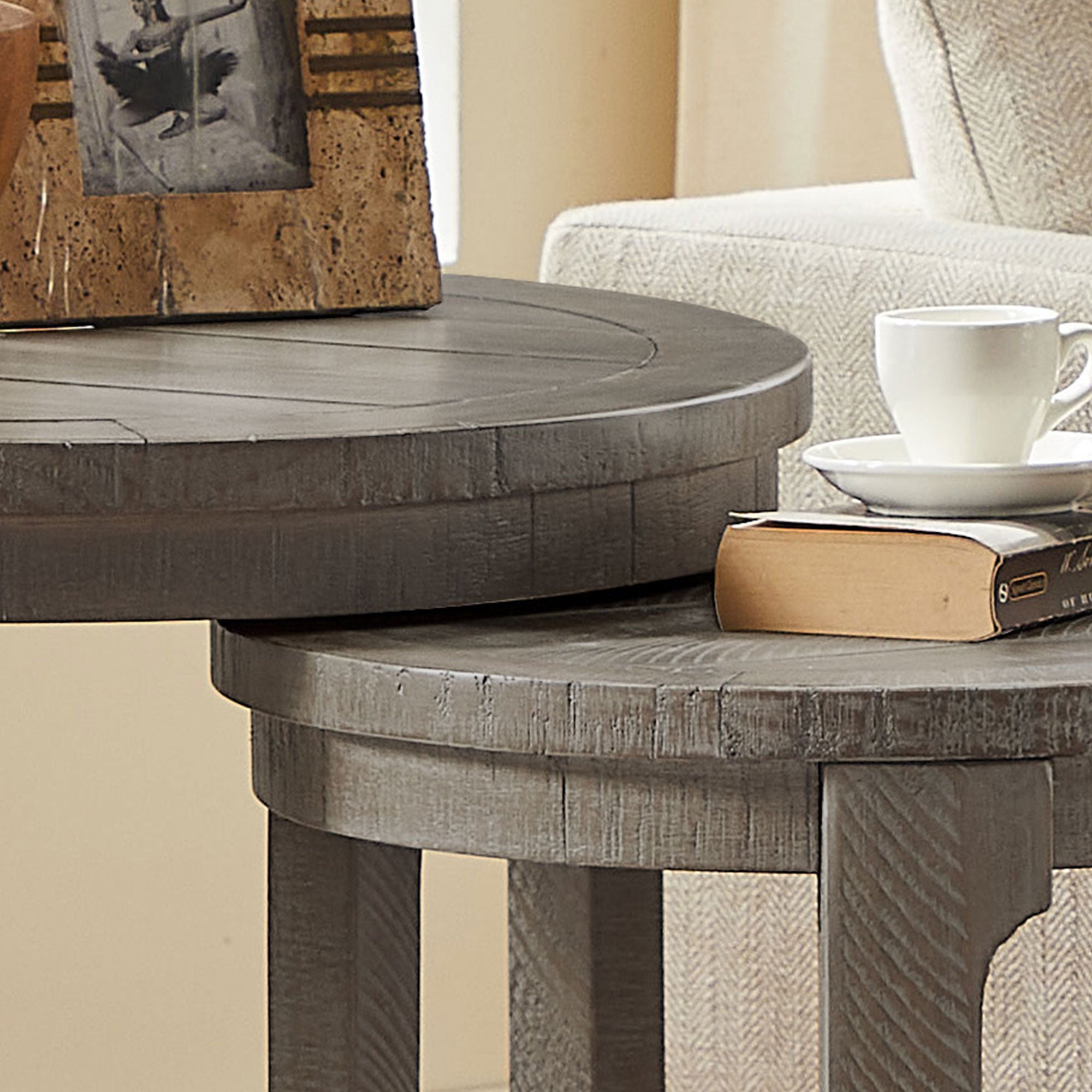 Modern Farmhouse Set of 2 Nesting Accent Tables
