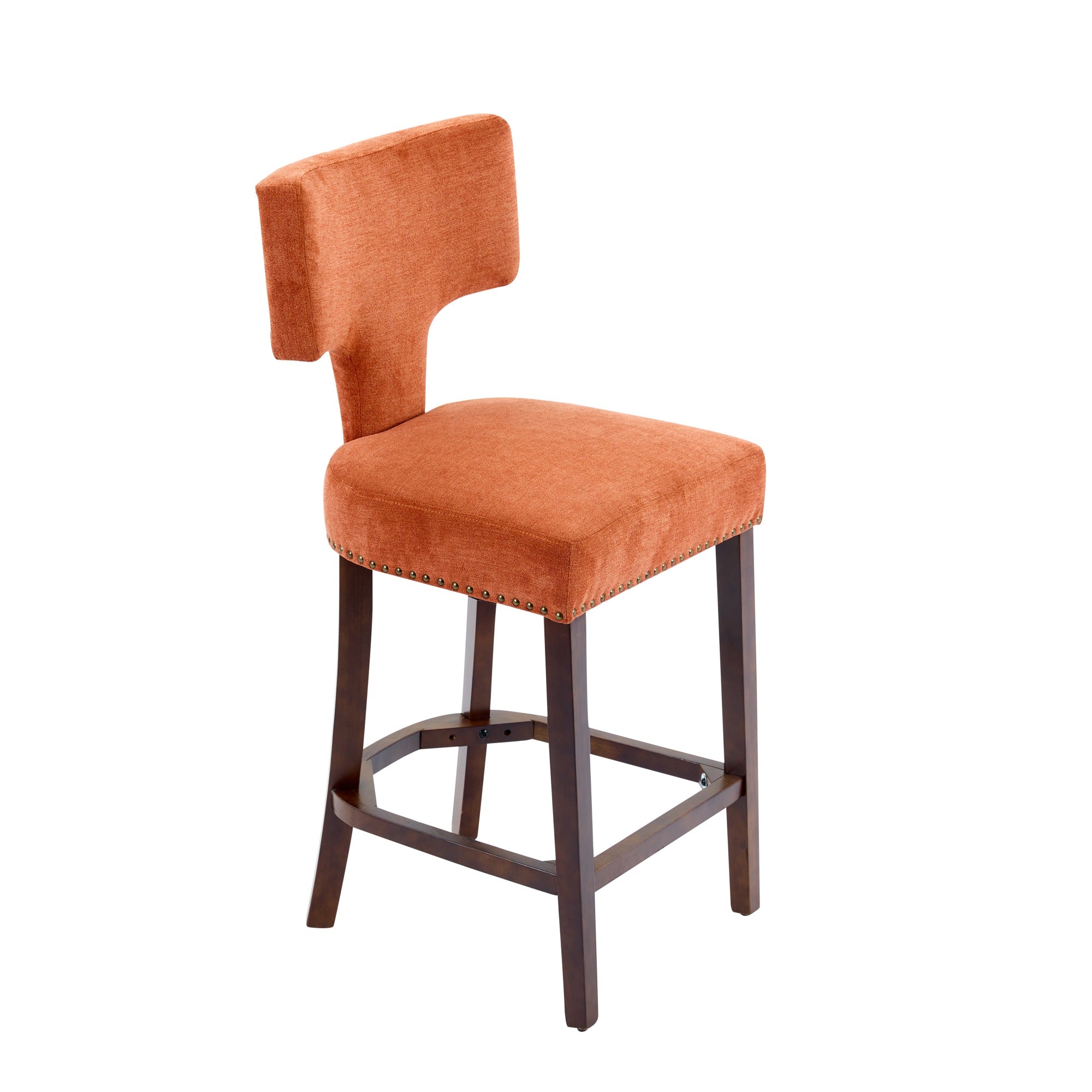 Upholstered T-Back Counter Height Bar Stools, Set of 2