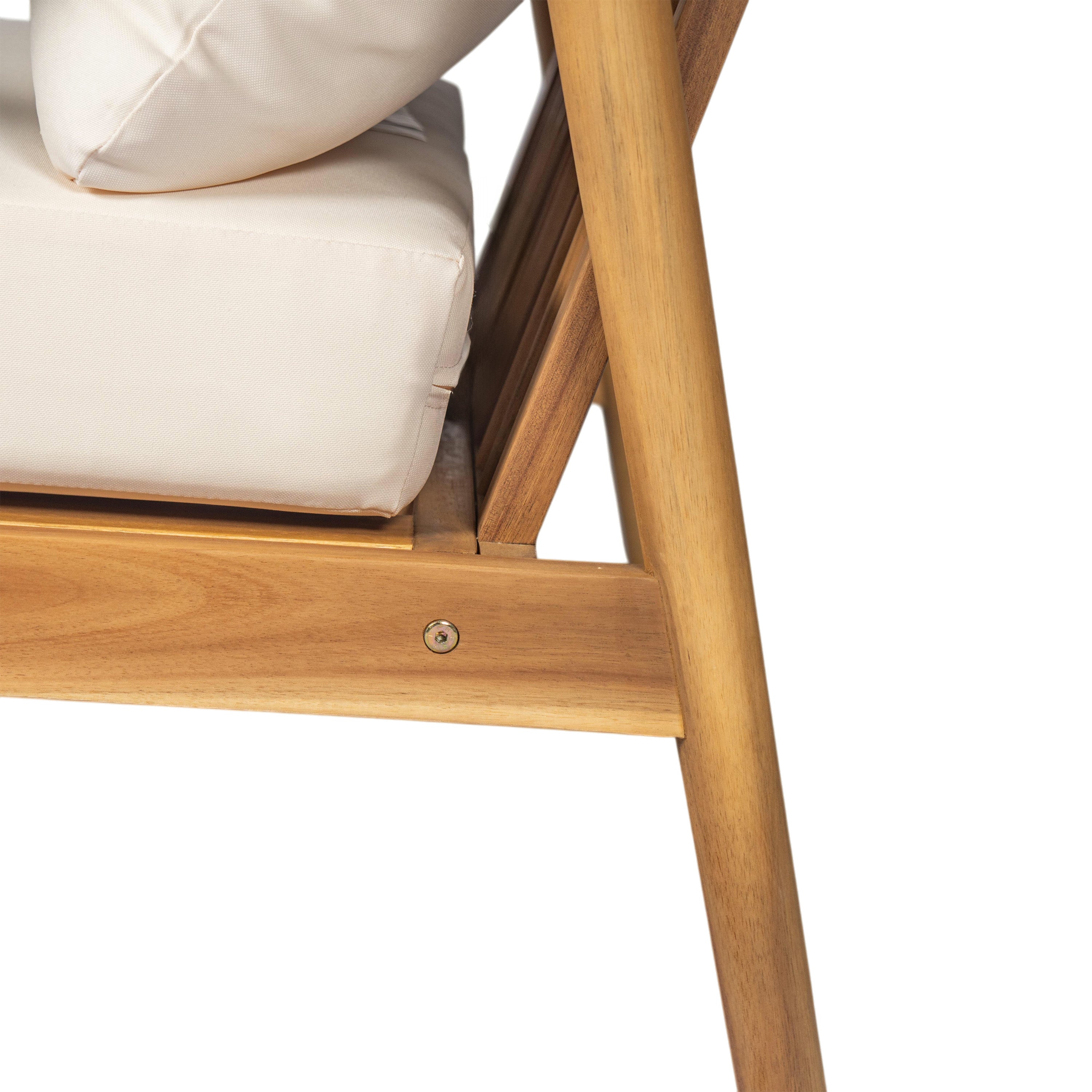 Mid-Century Modern Outdoor Lounge Chair with Cushions
