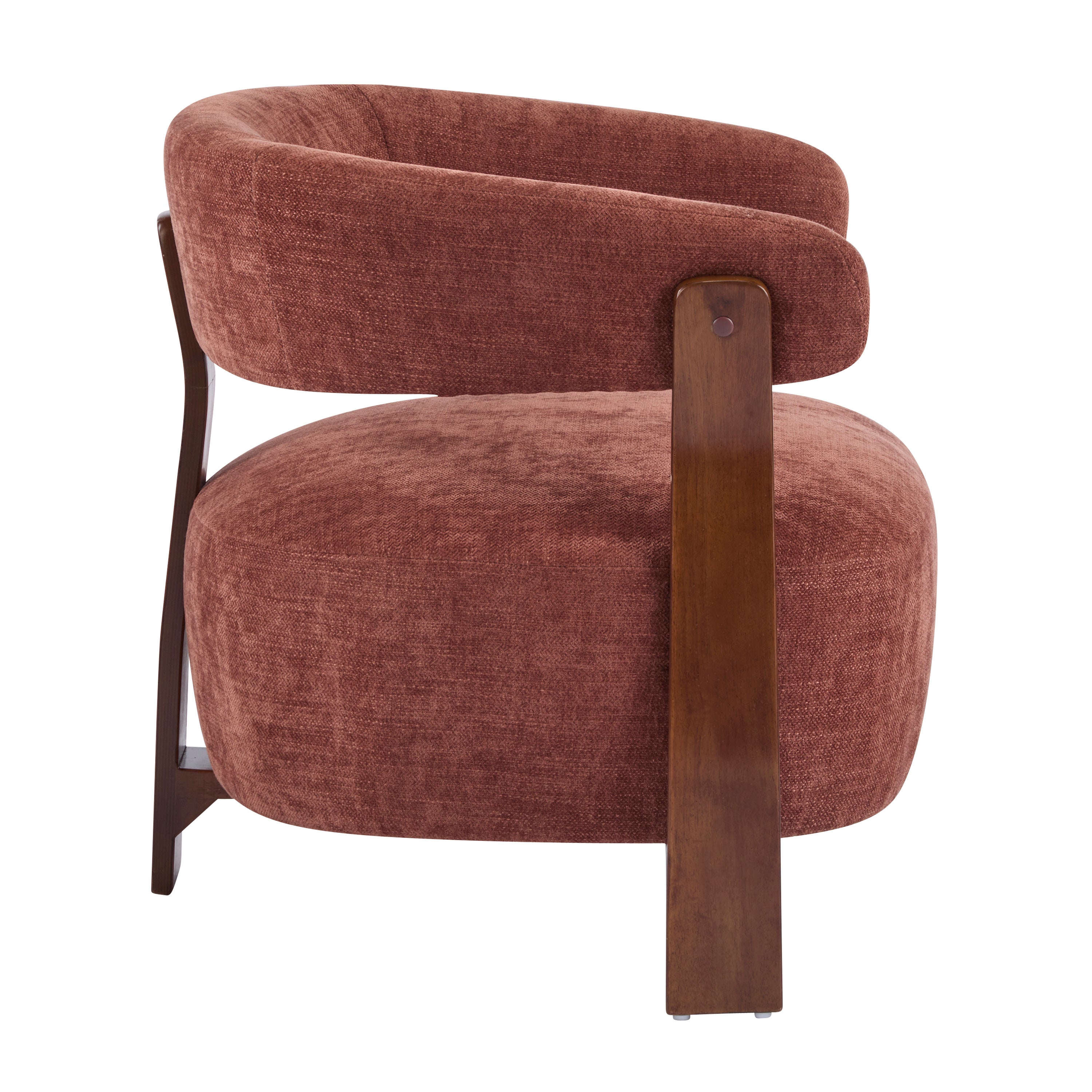Modern Open-Back Accent Chair with Wooden Frame