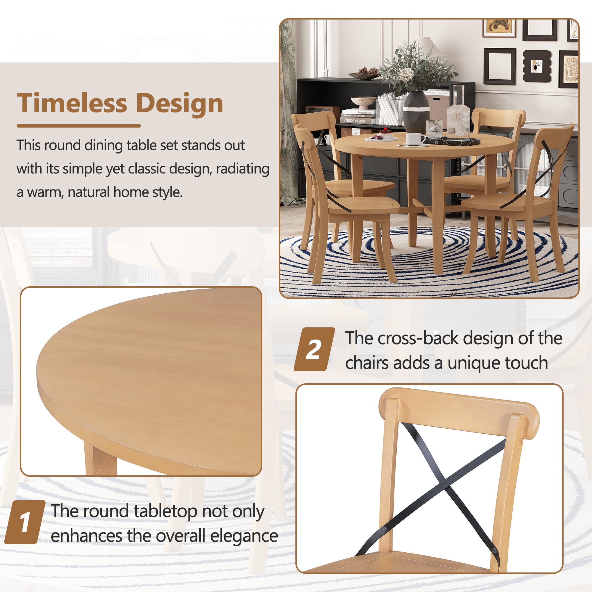 5-Piece Farmhouse Dining Set