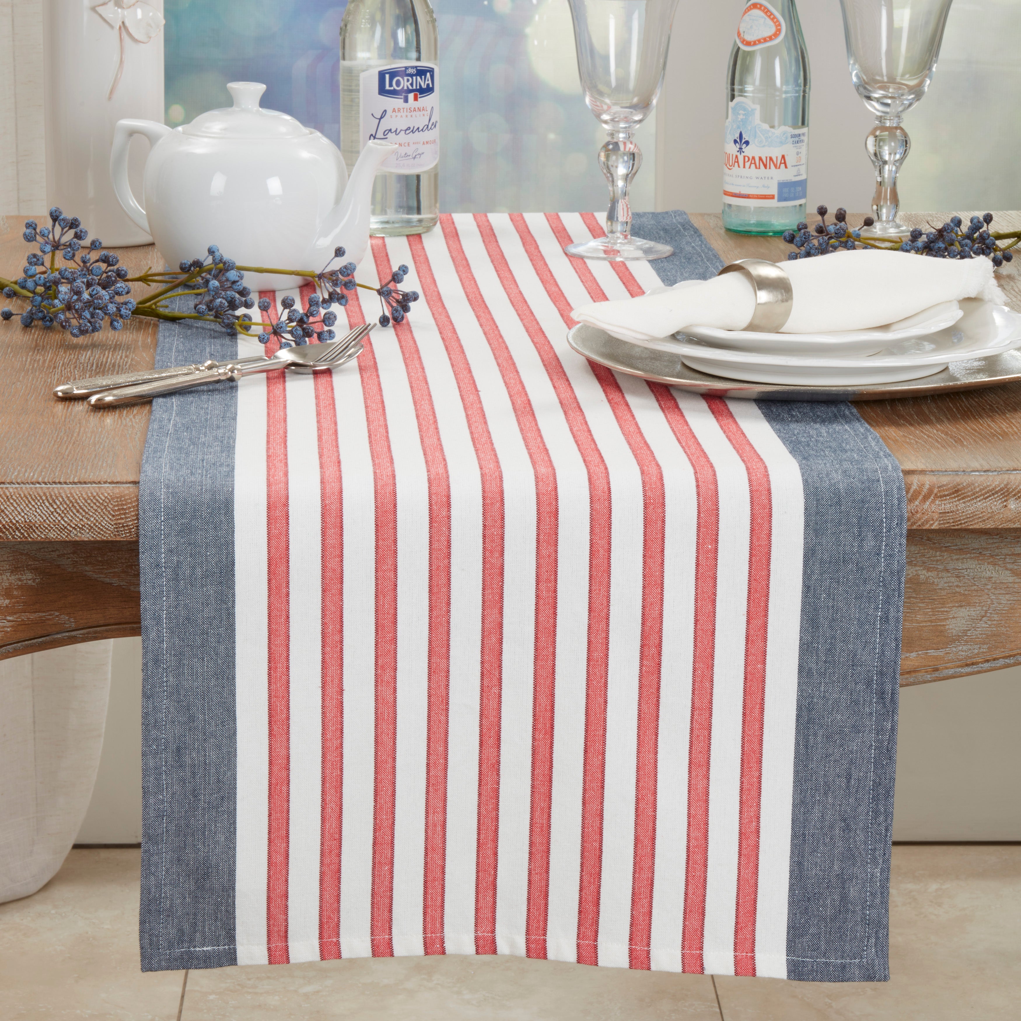 Classic USA Stripe Americana Table Runner
