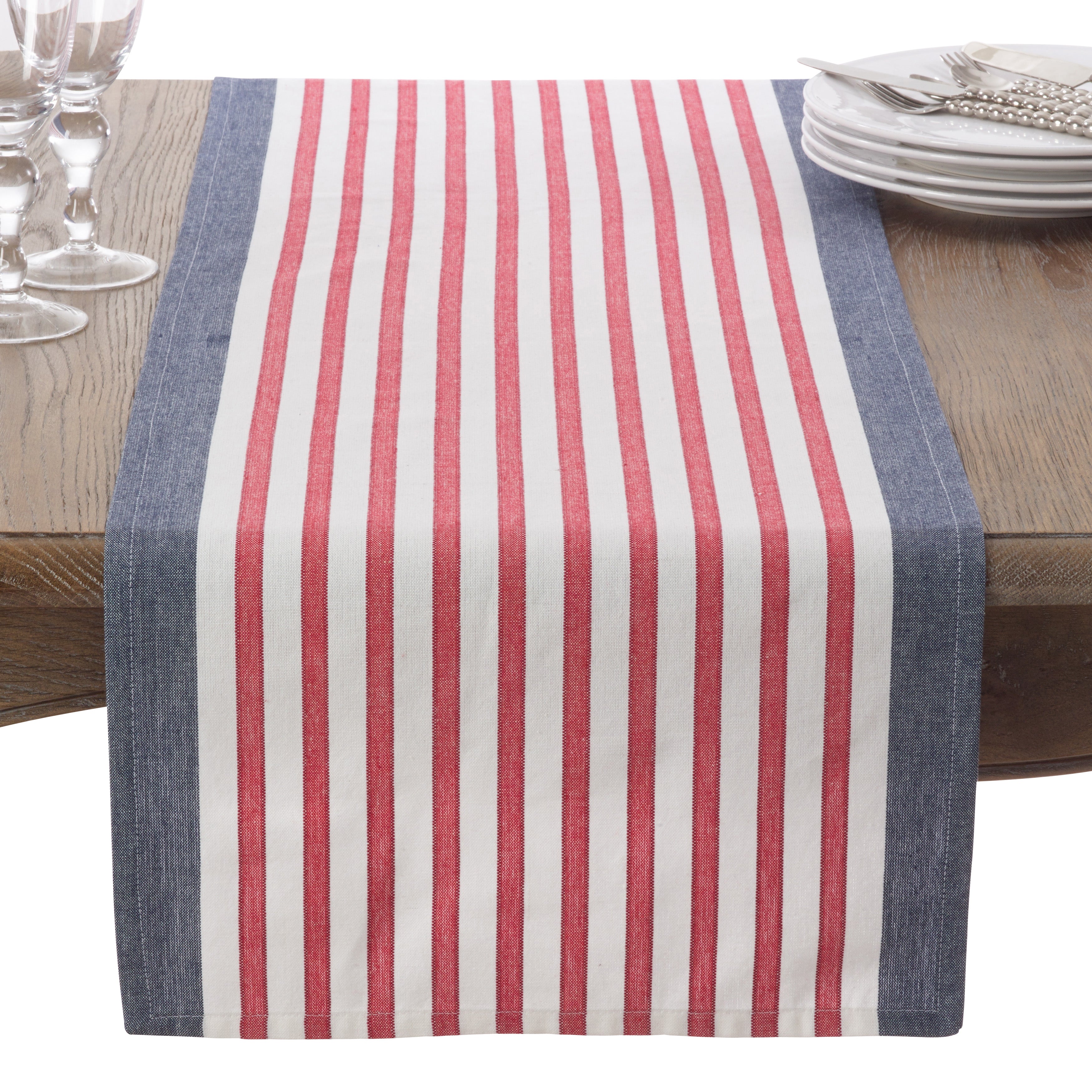 Classic USA Stripe Americana Table Runner