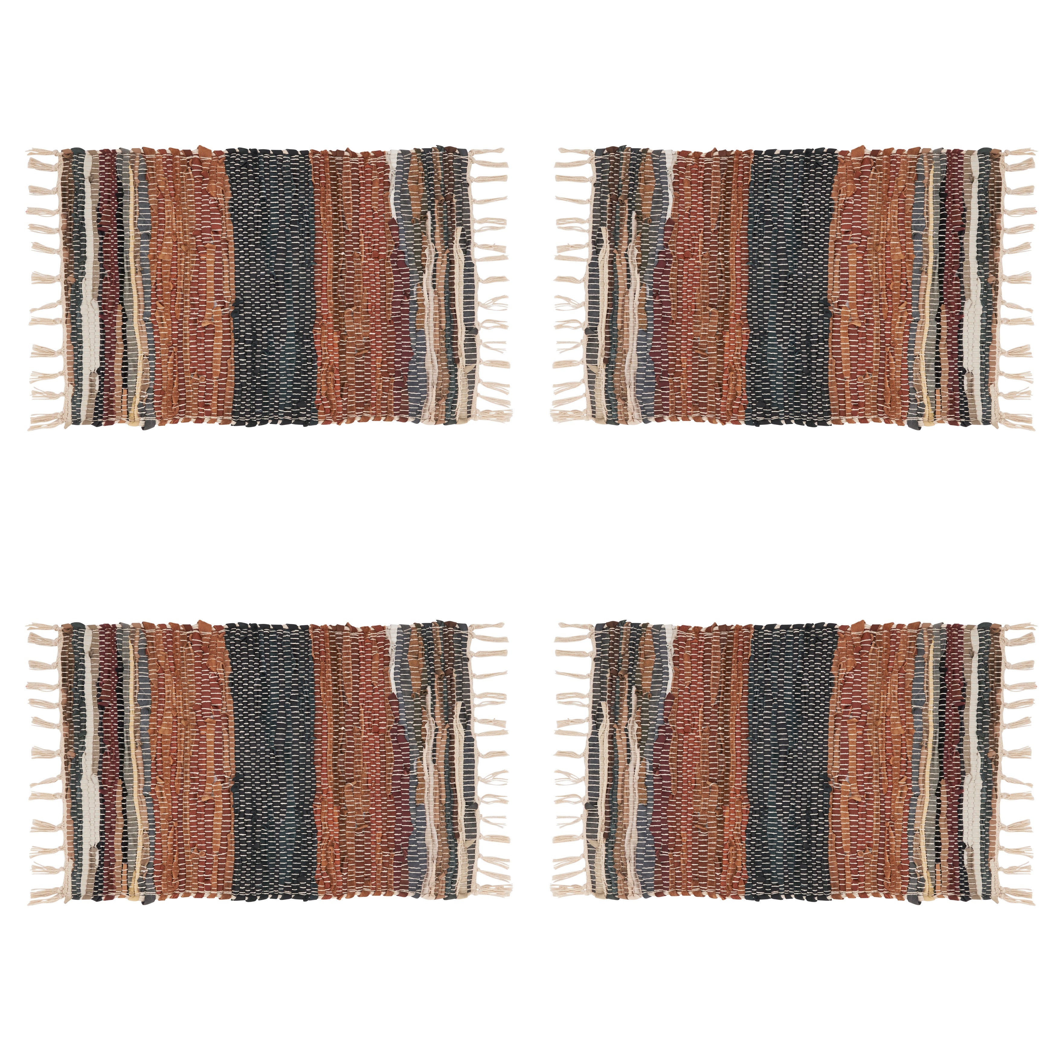 Striped Chindi Multicolor Placemats, Set of 4