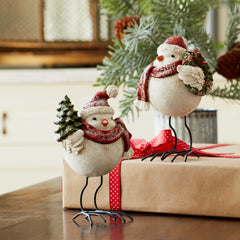 Frosted-Bird-Figurine-with-Santa-Hat-and-Pine-Accent-(Set-of-4)-Decor