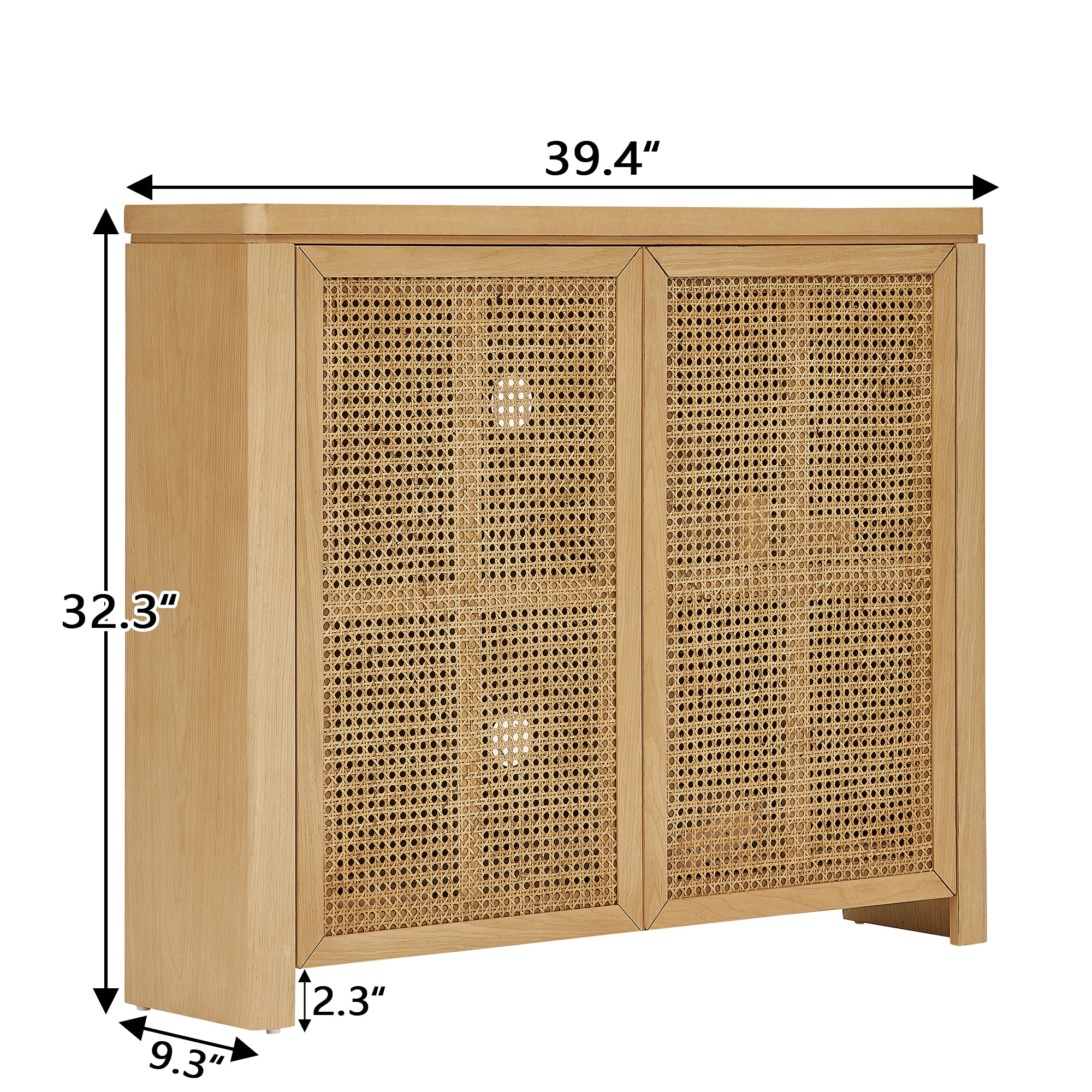 Mid-Century Modern Rattan Accent Storage Cabinet