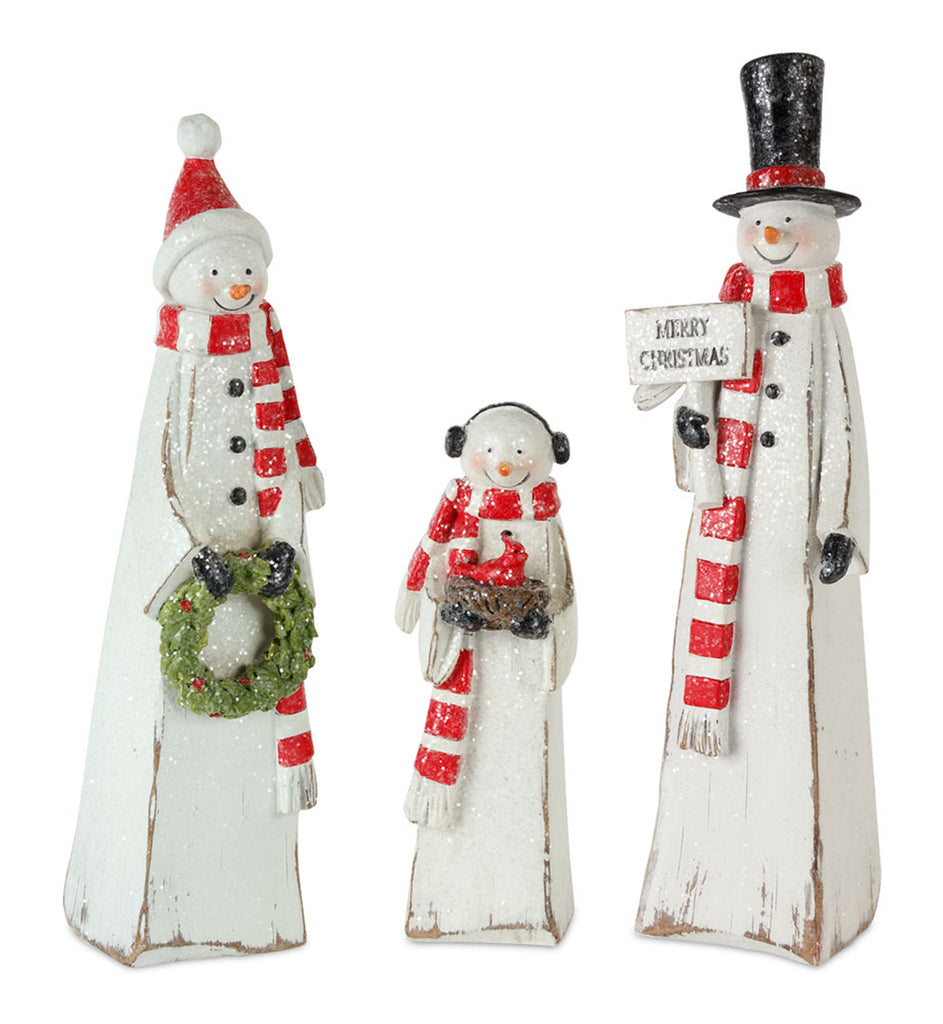 Frosted-Square-Snowman-Family-with-Bird-and-Wreath-Accent-(Set-of-3)-Decor