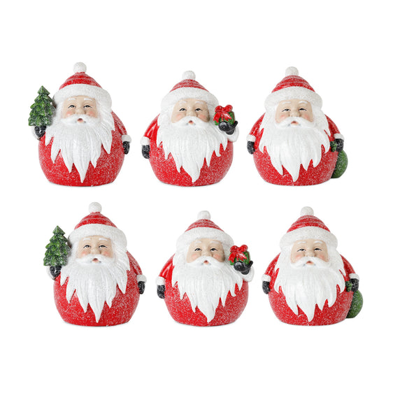 Frosted-Round-Santa-Figure-with-Bird-and-Pine-Accent-(Set-of-6)-Decor