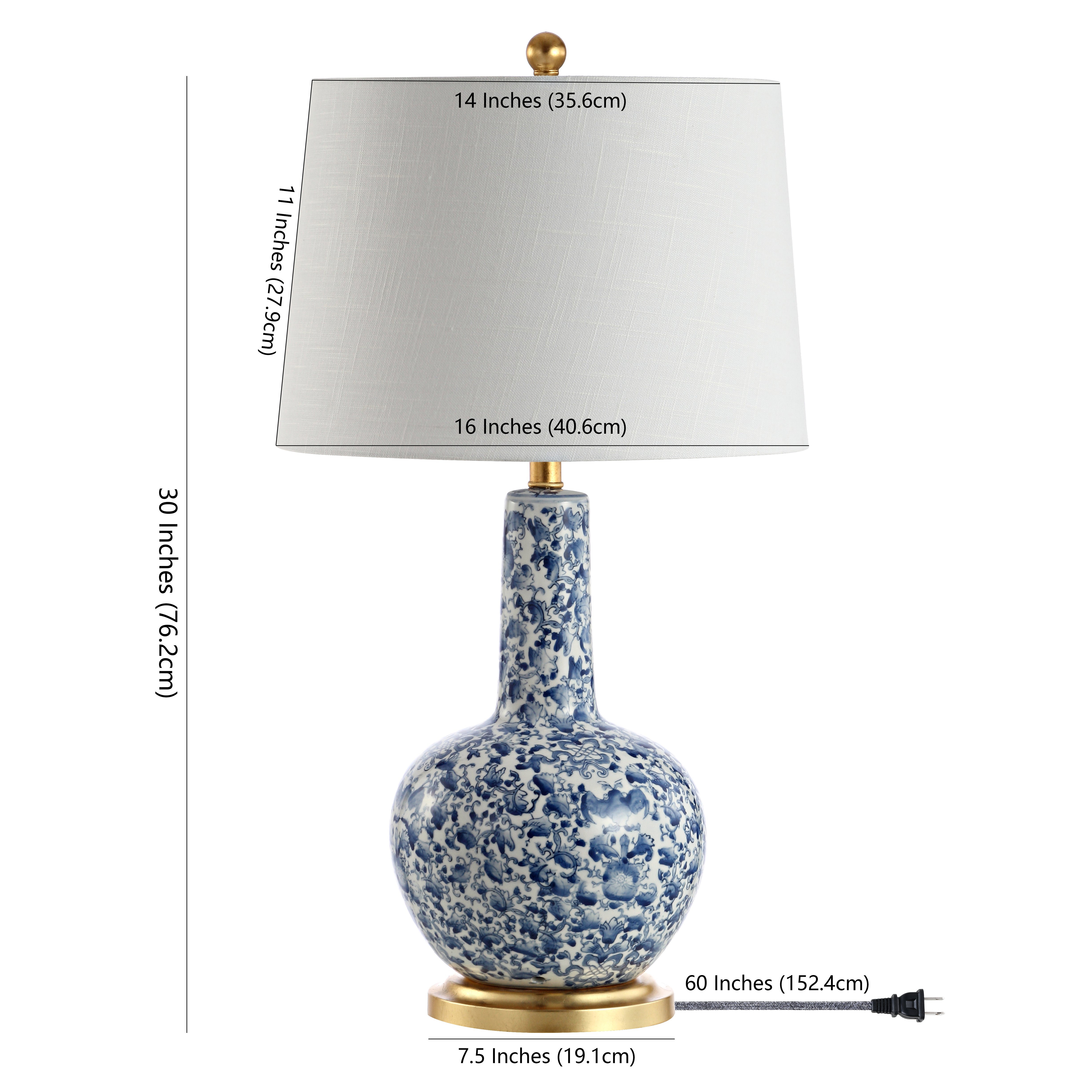 Chinois Ceramic/Iron Classic Cottage LED Table Lamp