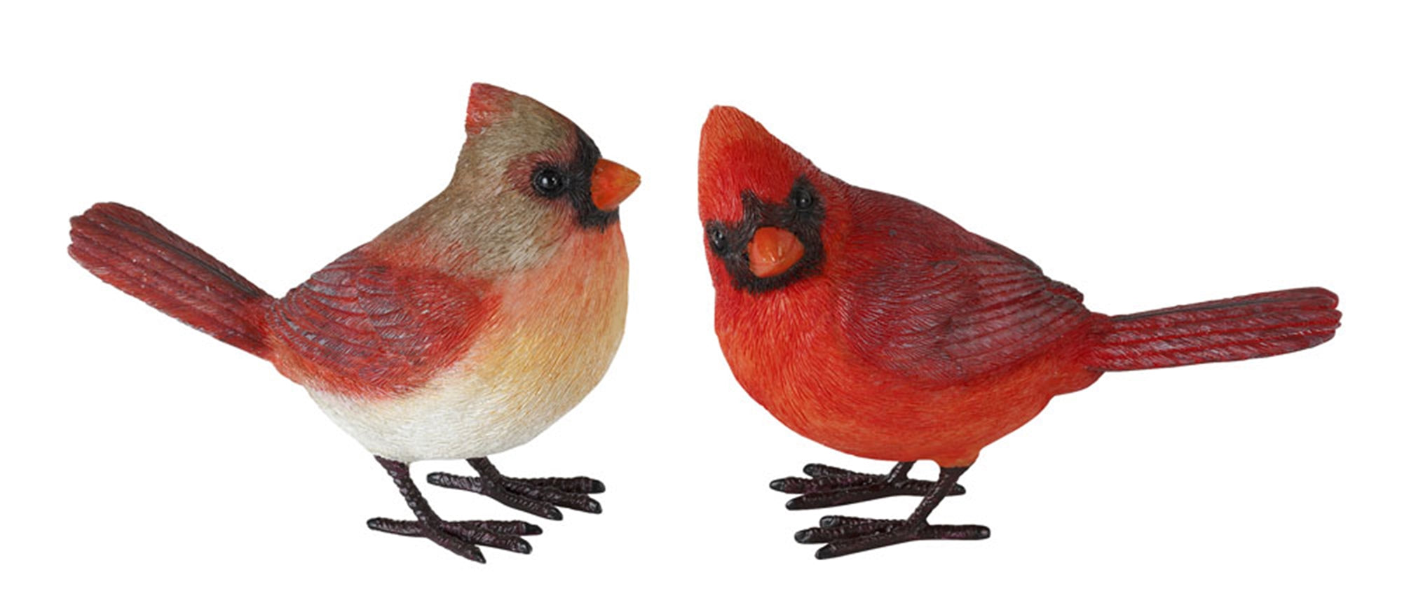 Cardinal Bird Figurine, Set of 4